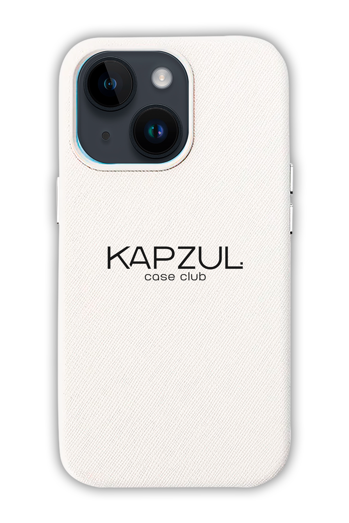 White - iPhone 14 - Leather Case (Logo)