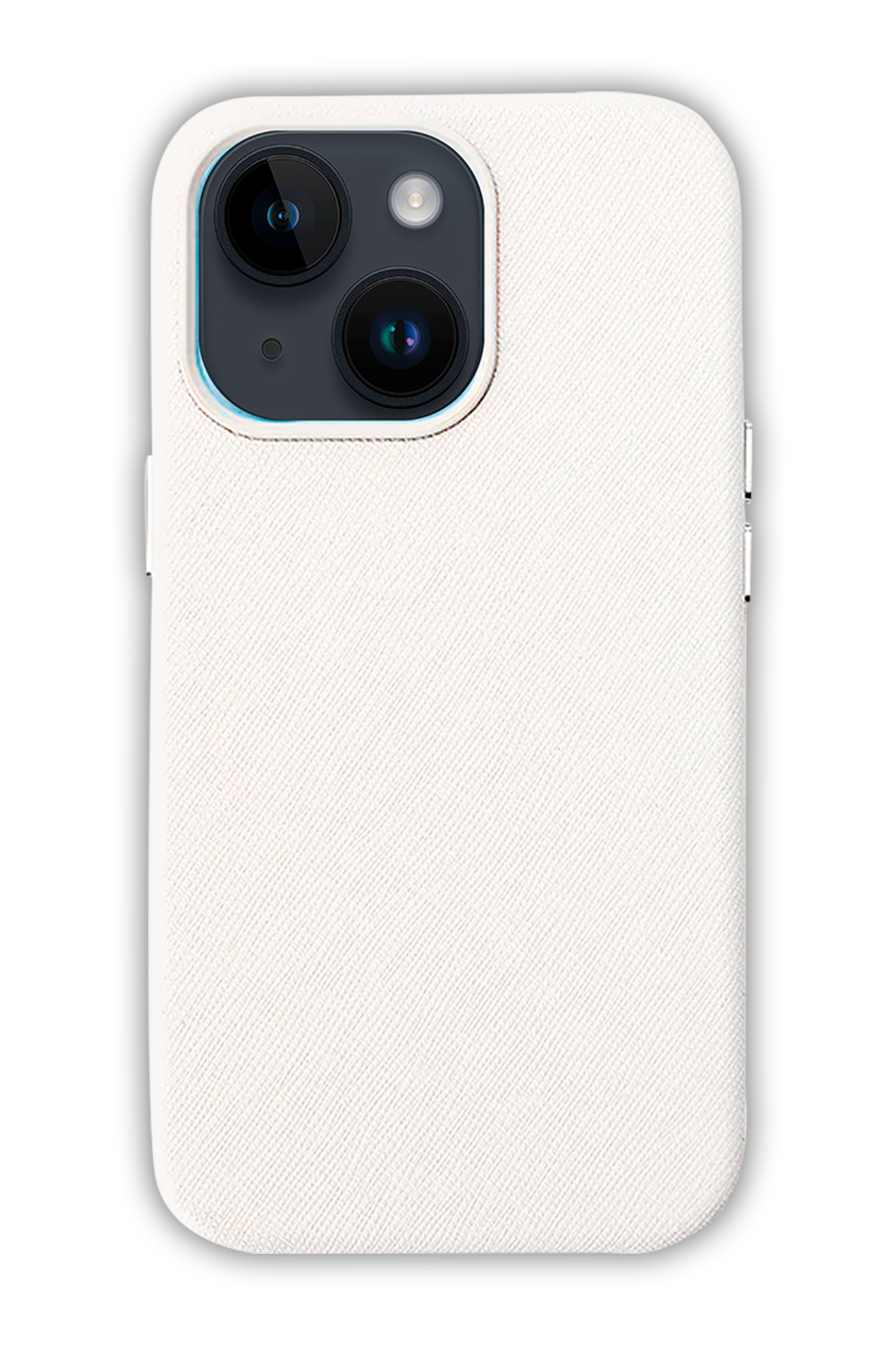 White - iPhone 14 - Leather Case (Logo)
