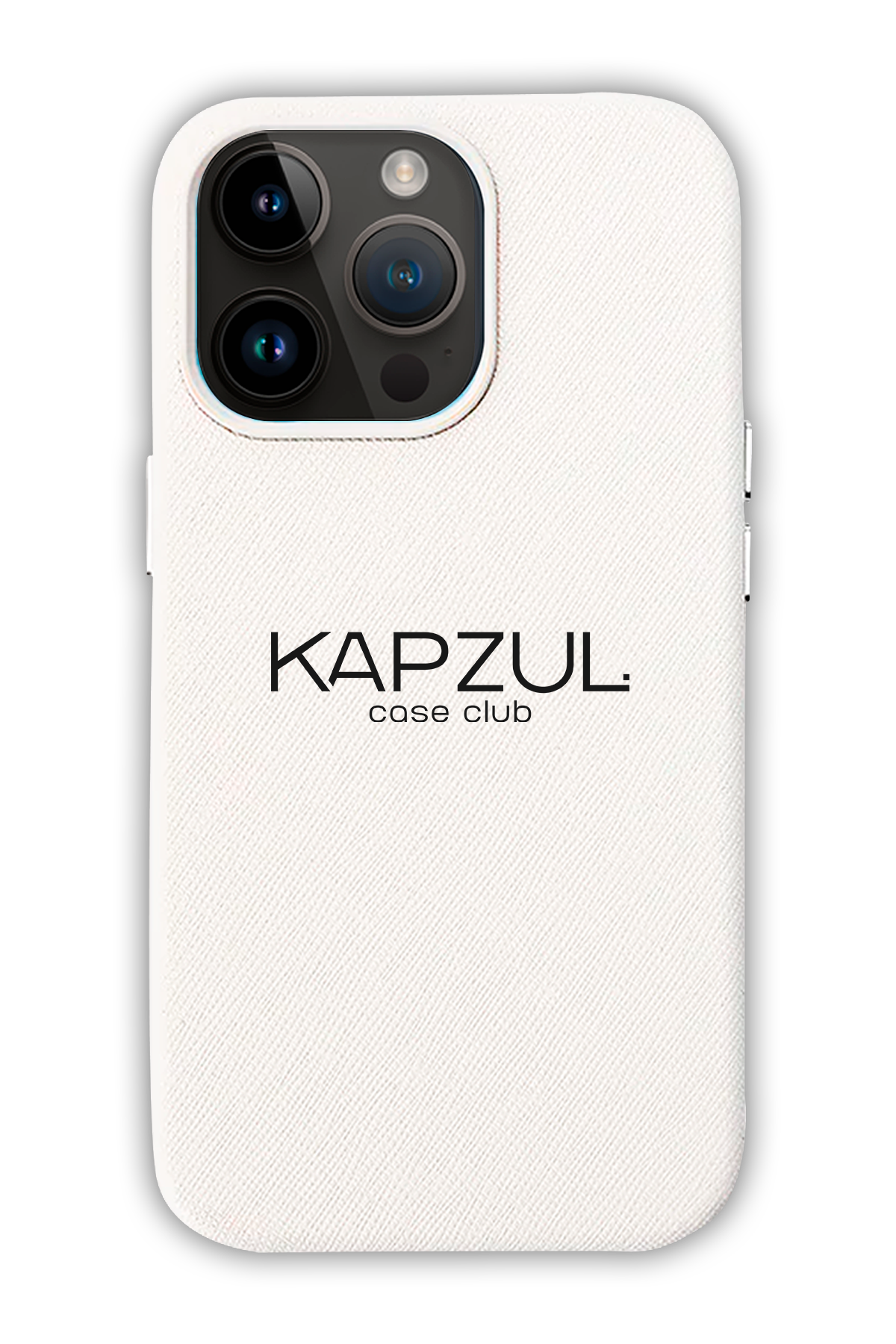 White - iPhone 14 Pro -  Leather Case (Logo)