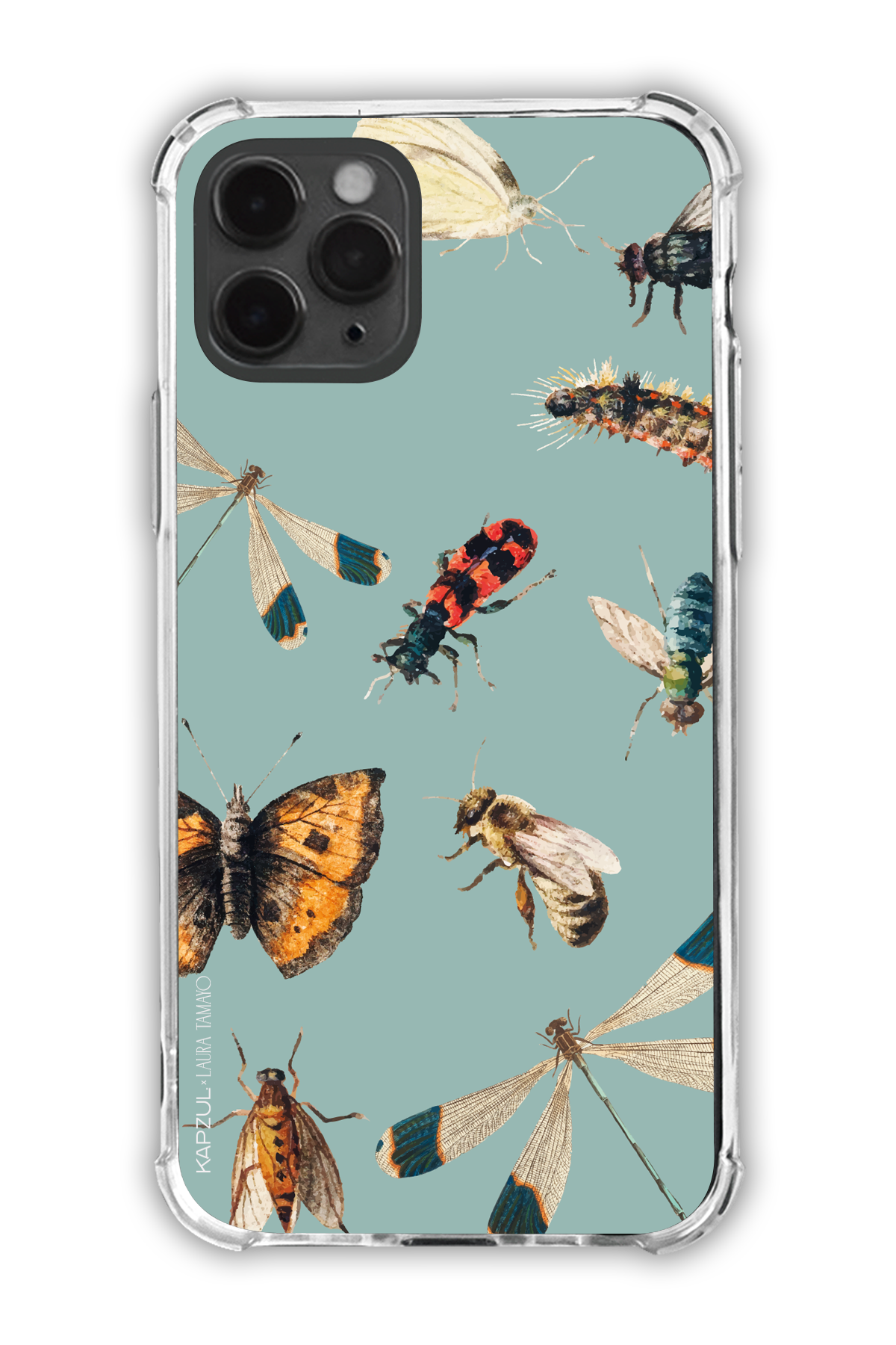Green - Full Design – Bug Case - iPhone 11 Pro - Transparent Case
