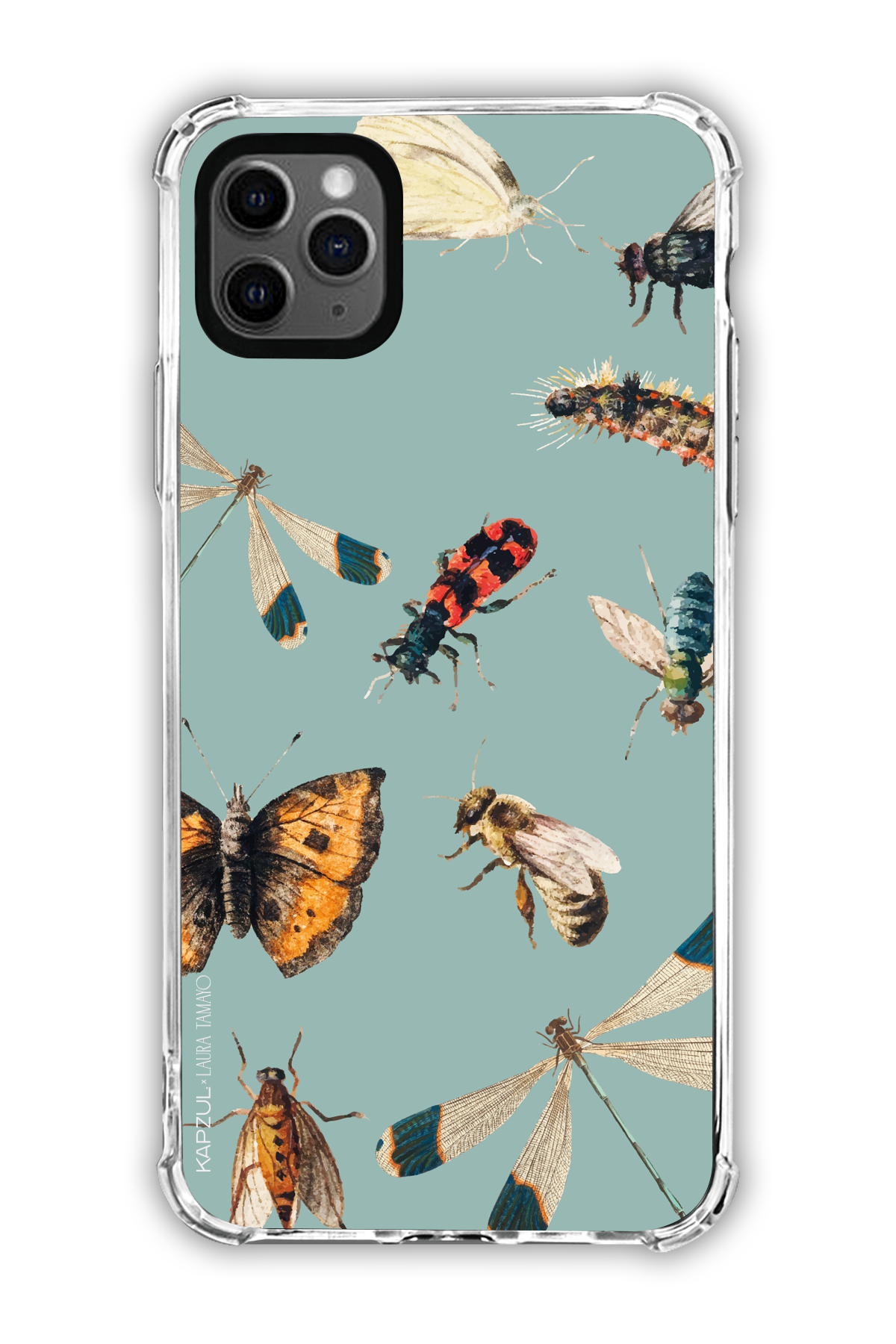 Green - Full Design – Bug Case - iPhone 11 Pro Max - Transparent Case