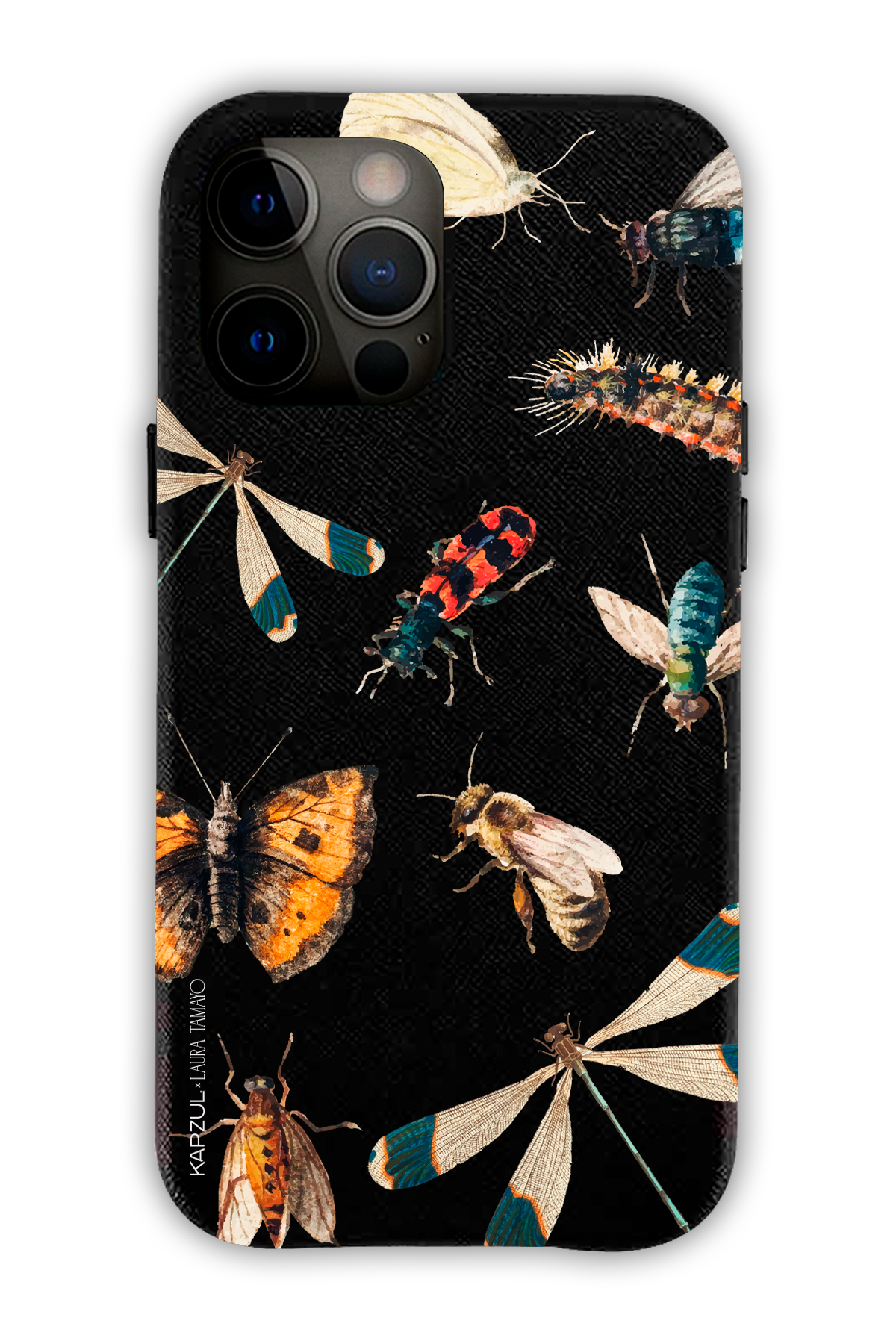 Black - Full Design – Bug Case - iPhone 12 Pro Max - Leather Case