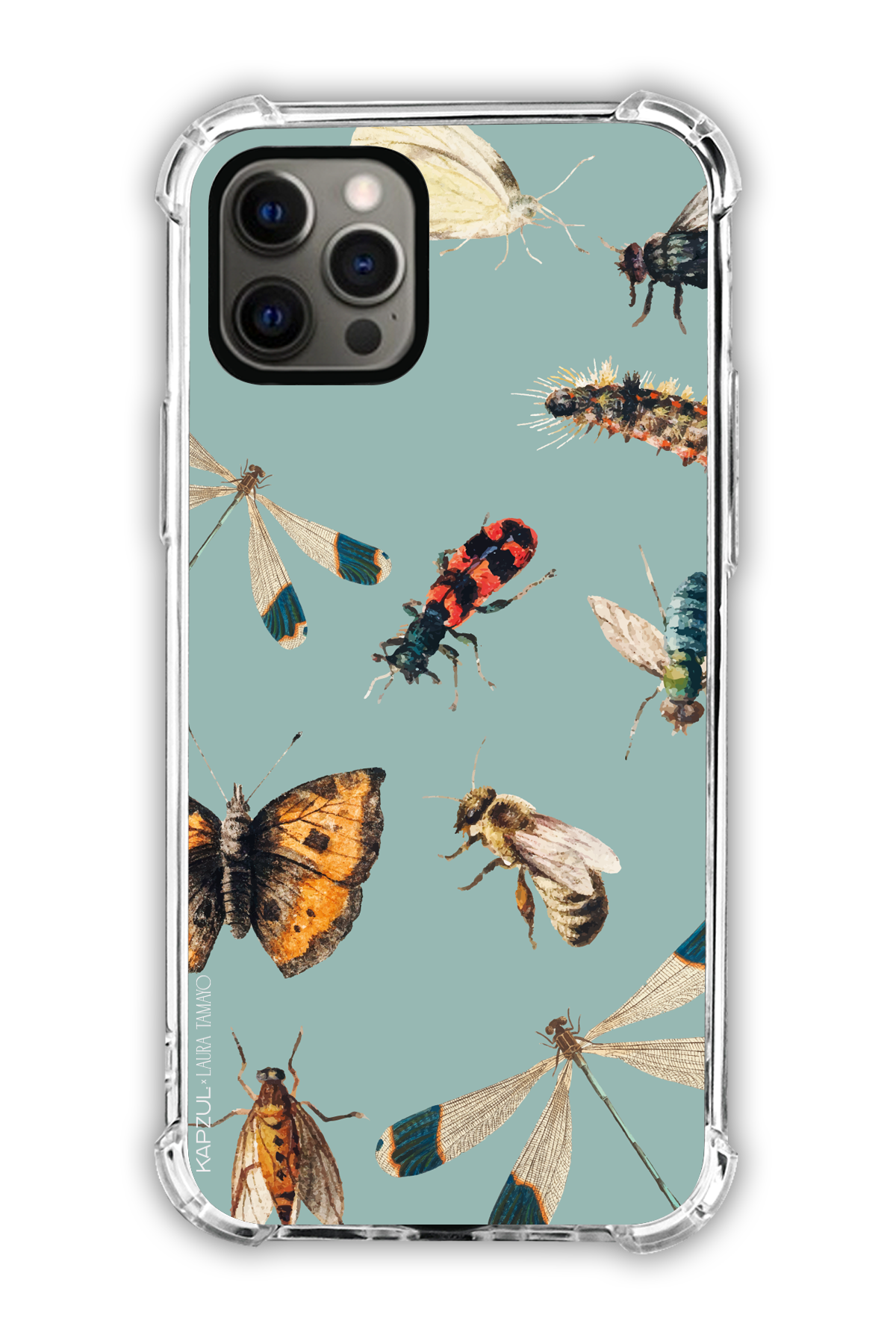 Green - Full Design – Bug Case - iPhone 12 Pro - Transparent Case