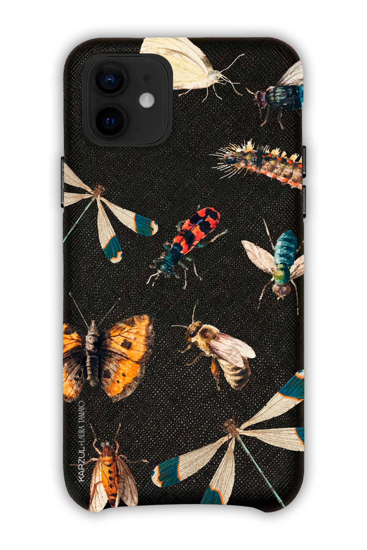 Black - Full Design – Bug Case - iPhone 12 - Leather Case