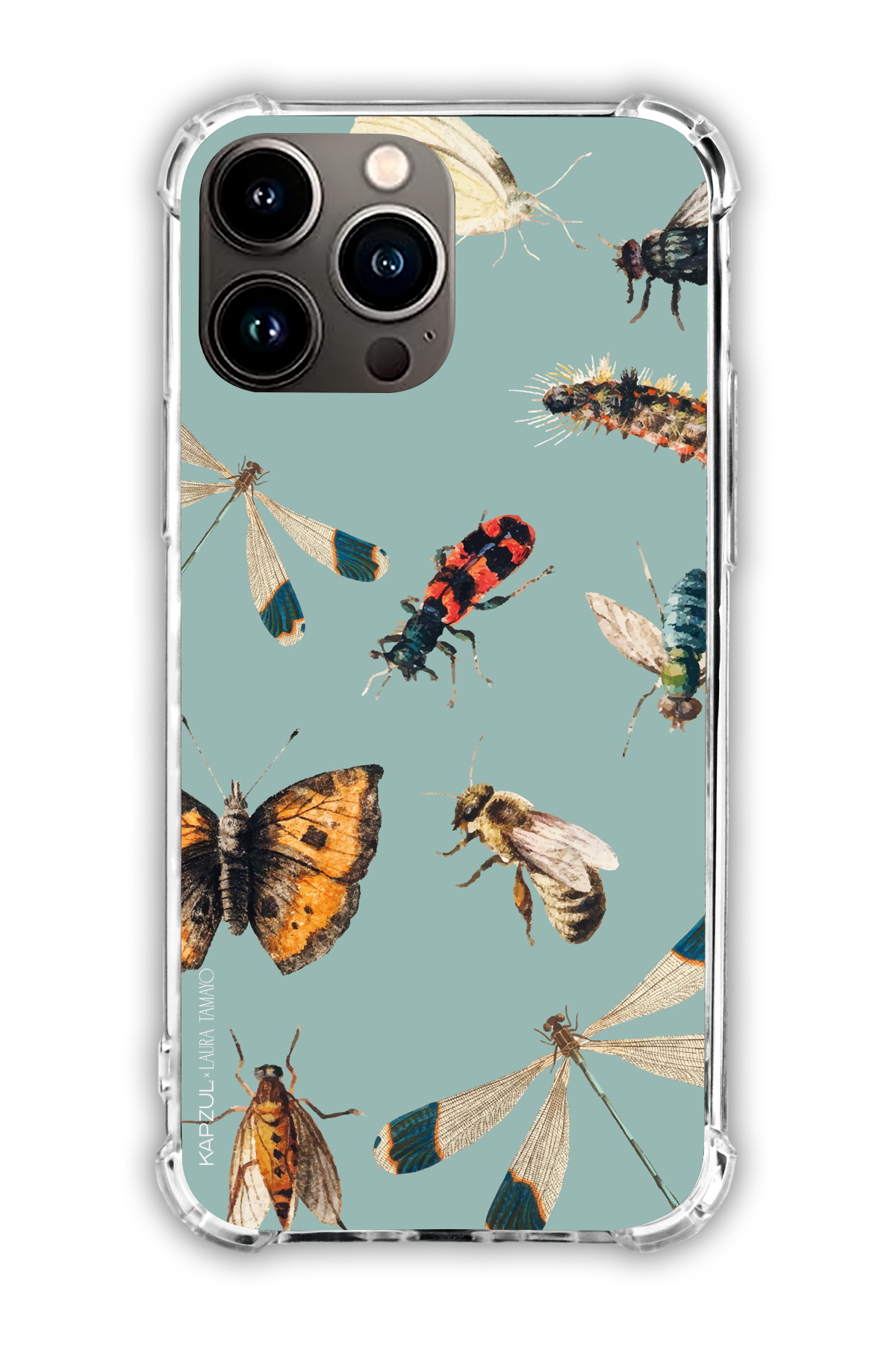 Green - Full Design – Bug Case - iPhone 16 Pro Max - Transparent Case