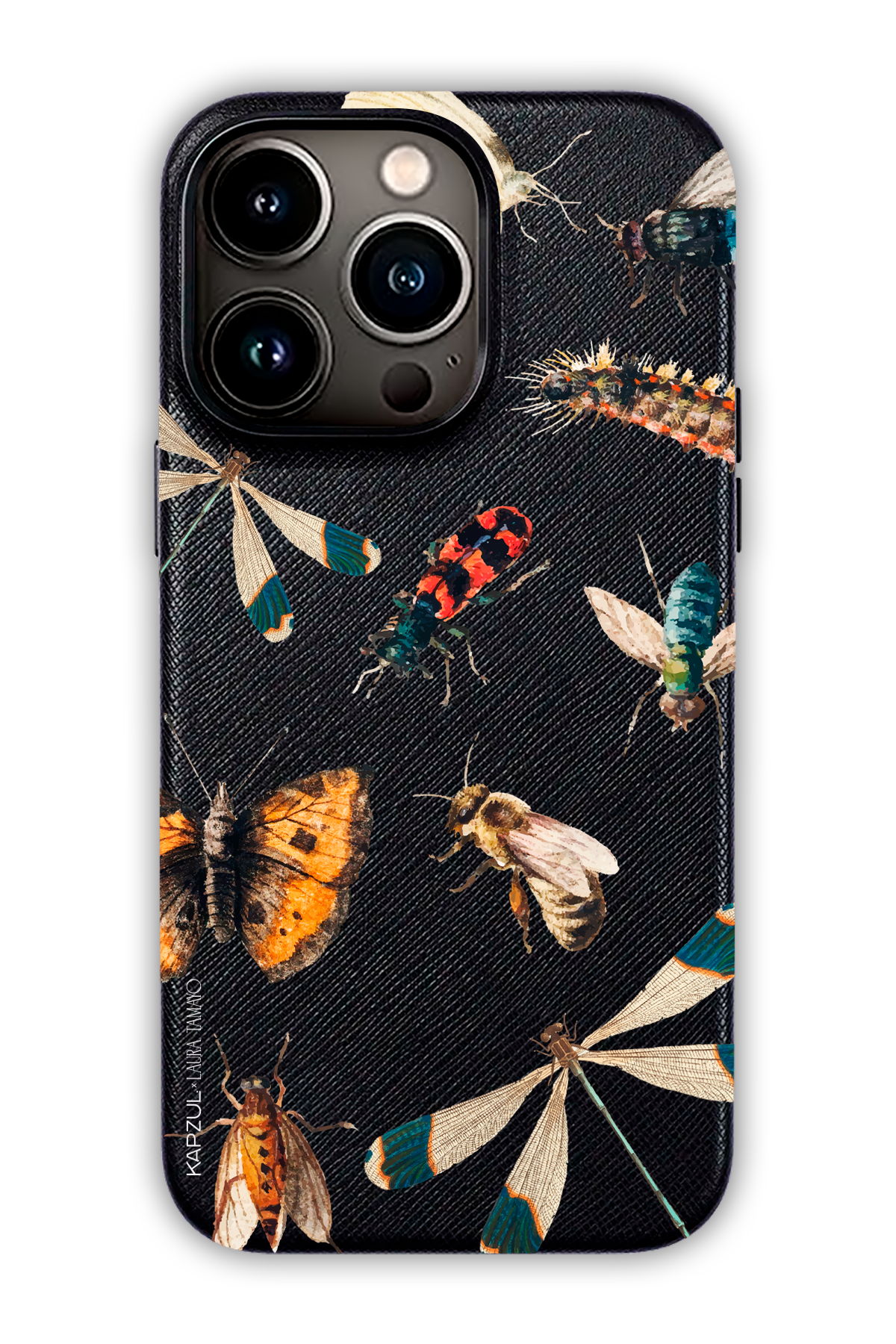 Black - Full Design – Bug Case - iPhone 13 Pro - Leather Case