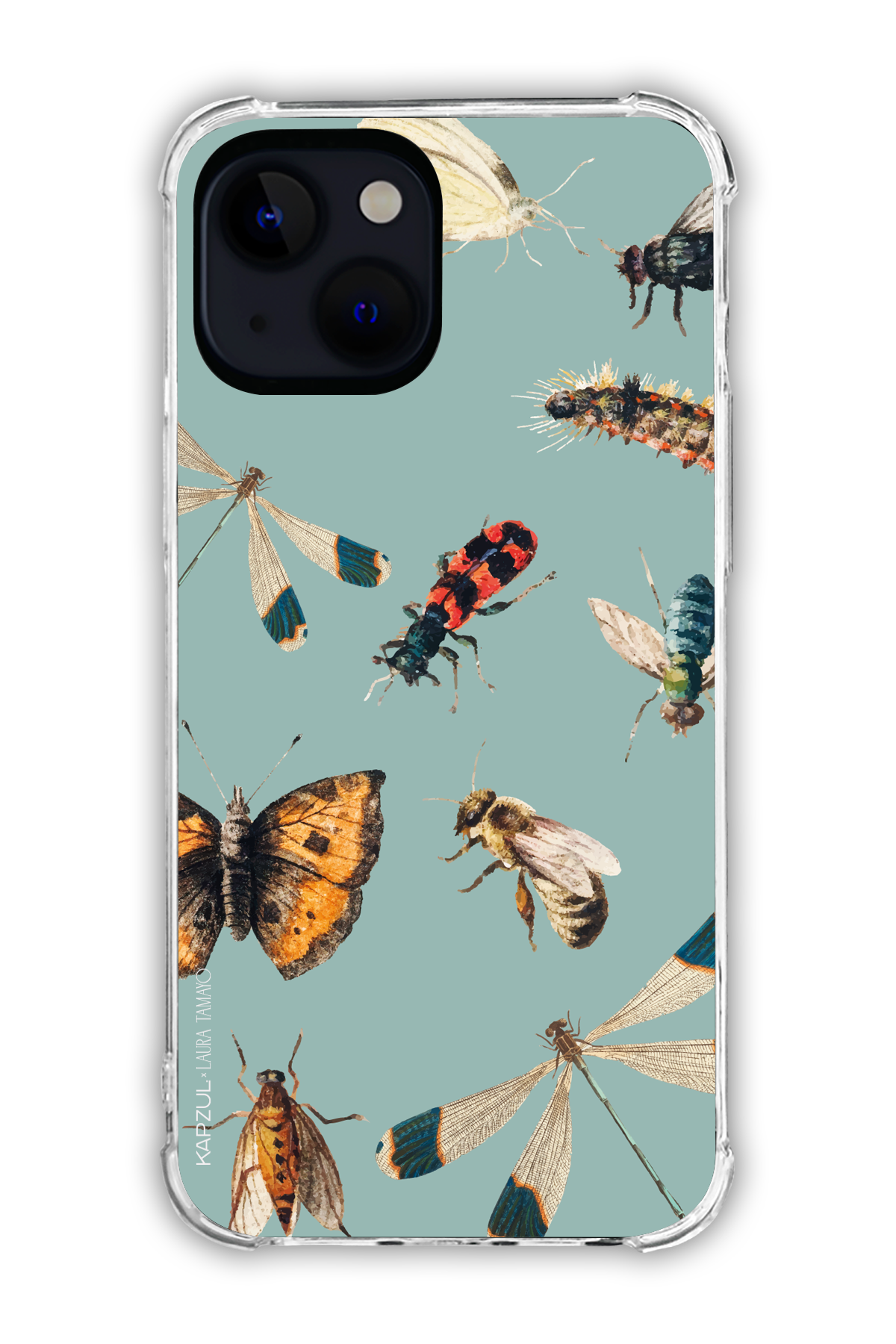Green - Full Design – Bug Case - iPhone 15 Plus - Transparent Case