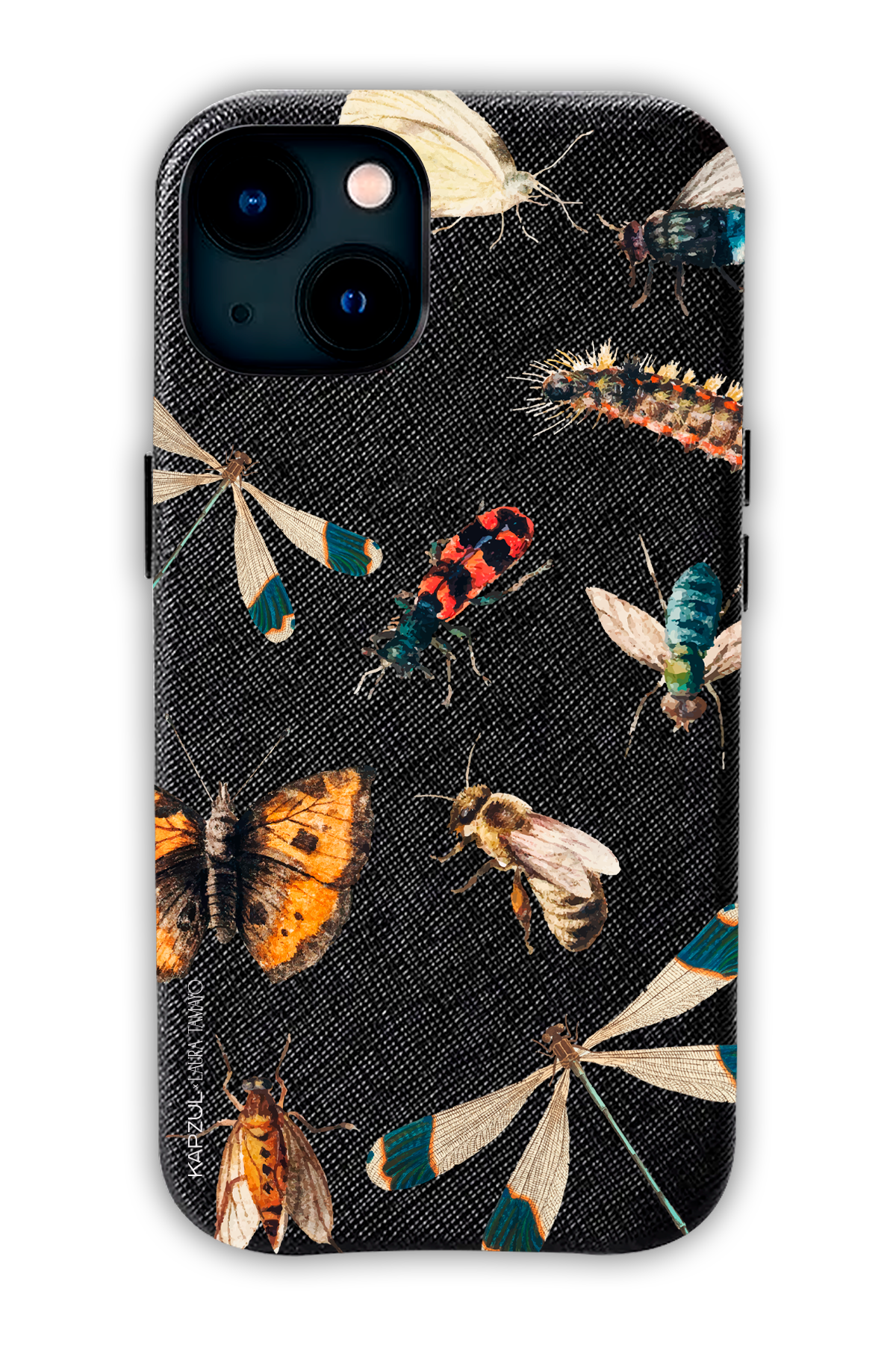 Black - Full Design – Bug Case - iPhone 13 - Leather Case