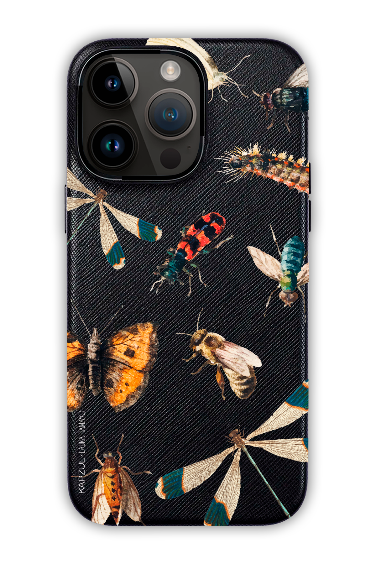 Black - Full Design – Bug Case - iPhone 14 Pro - Leather Case