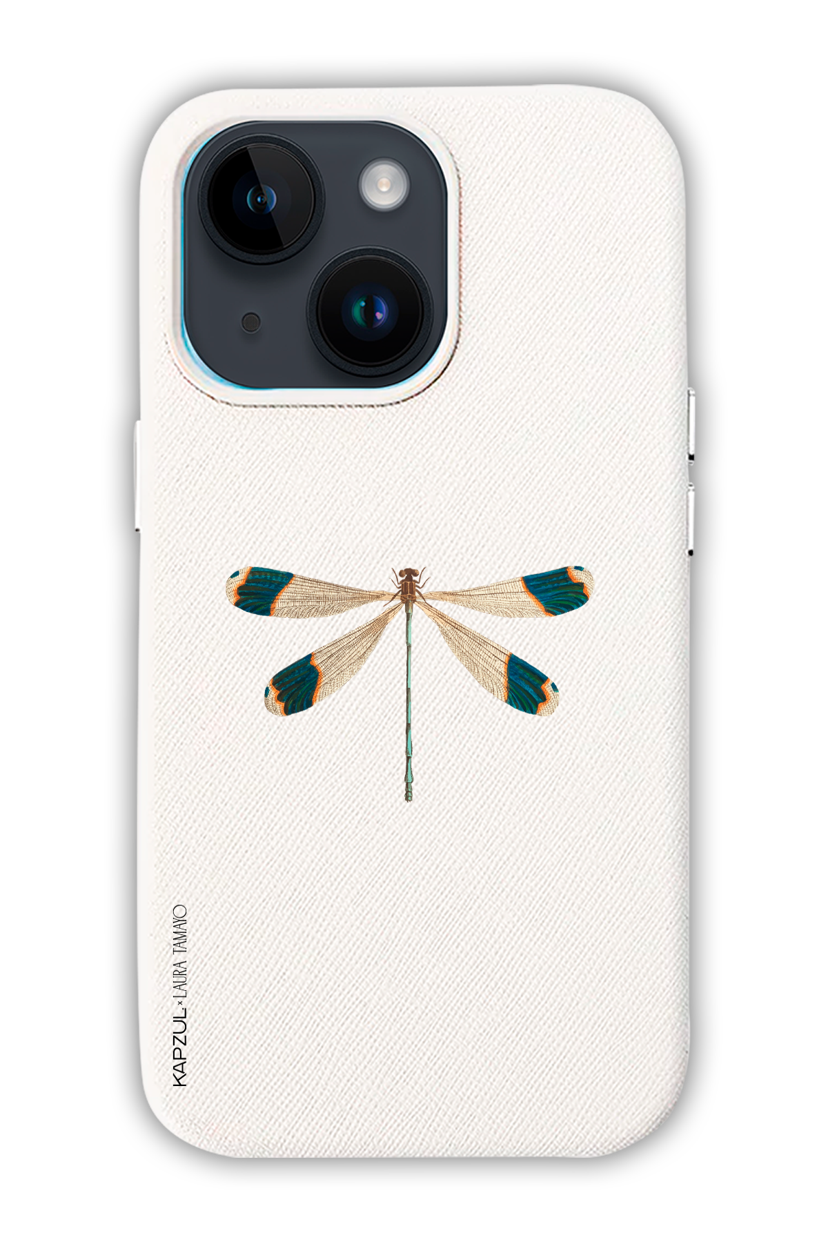 White - Simple Design – Bug Case - iPhone 14 Max - Leather Case