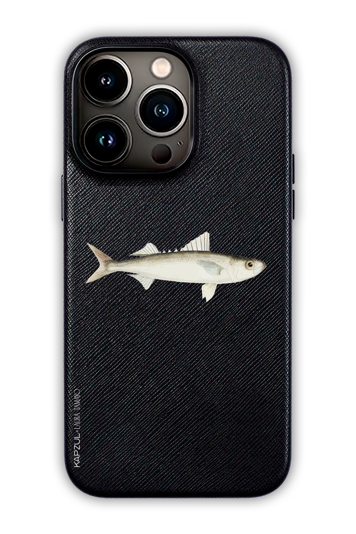 Black - Simple Design – Fish Case - iPhone 13 Pro Max - Leather Case