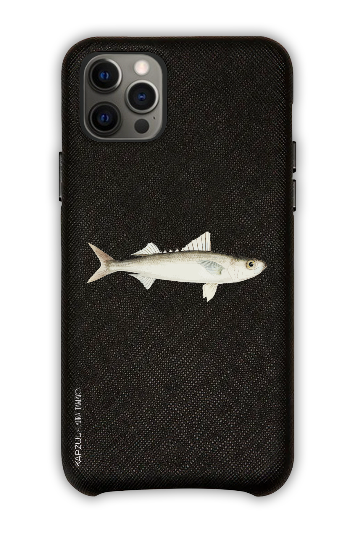 Black - Simple Design – Fish Case - iPhone 12 Pro - Leather Case