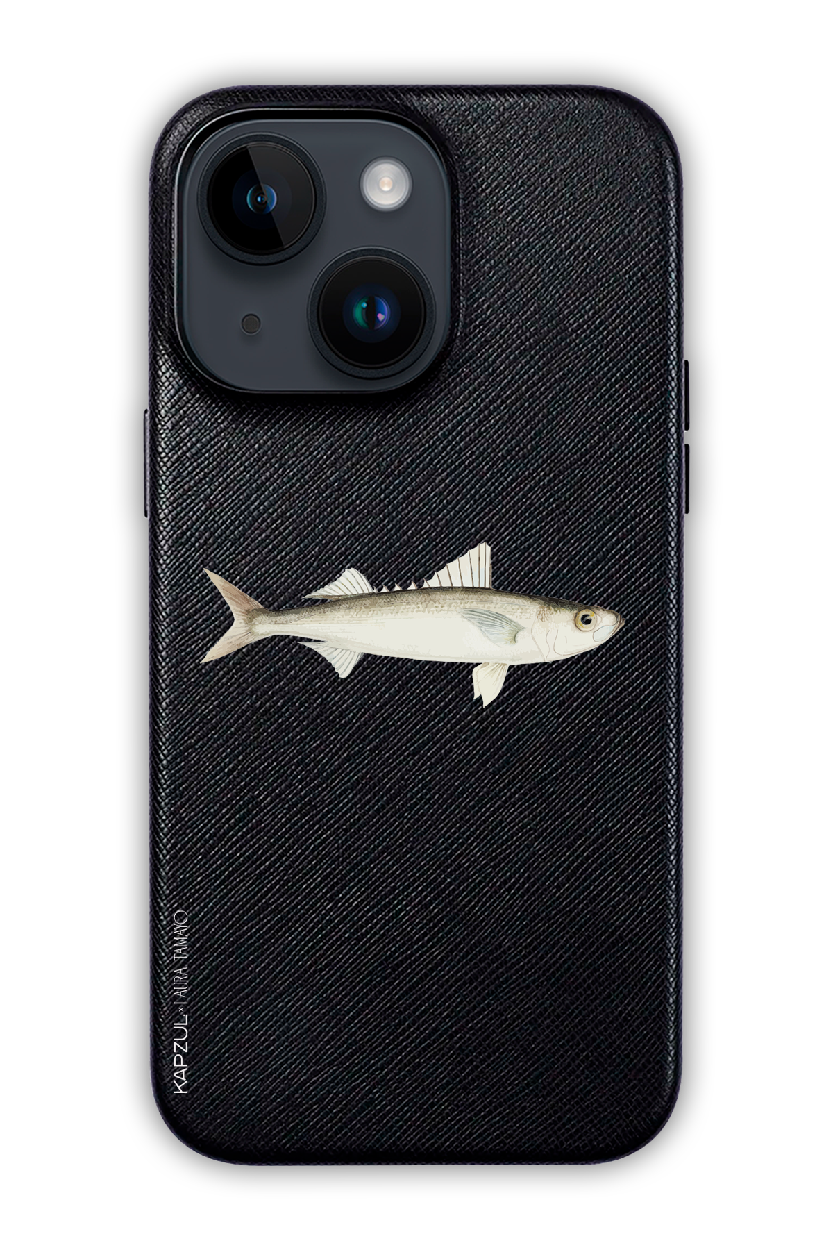 Black - Simple Design – Fish Case - iPhone 14 - Leather Case
