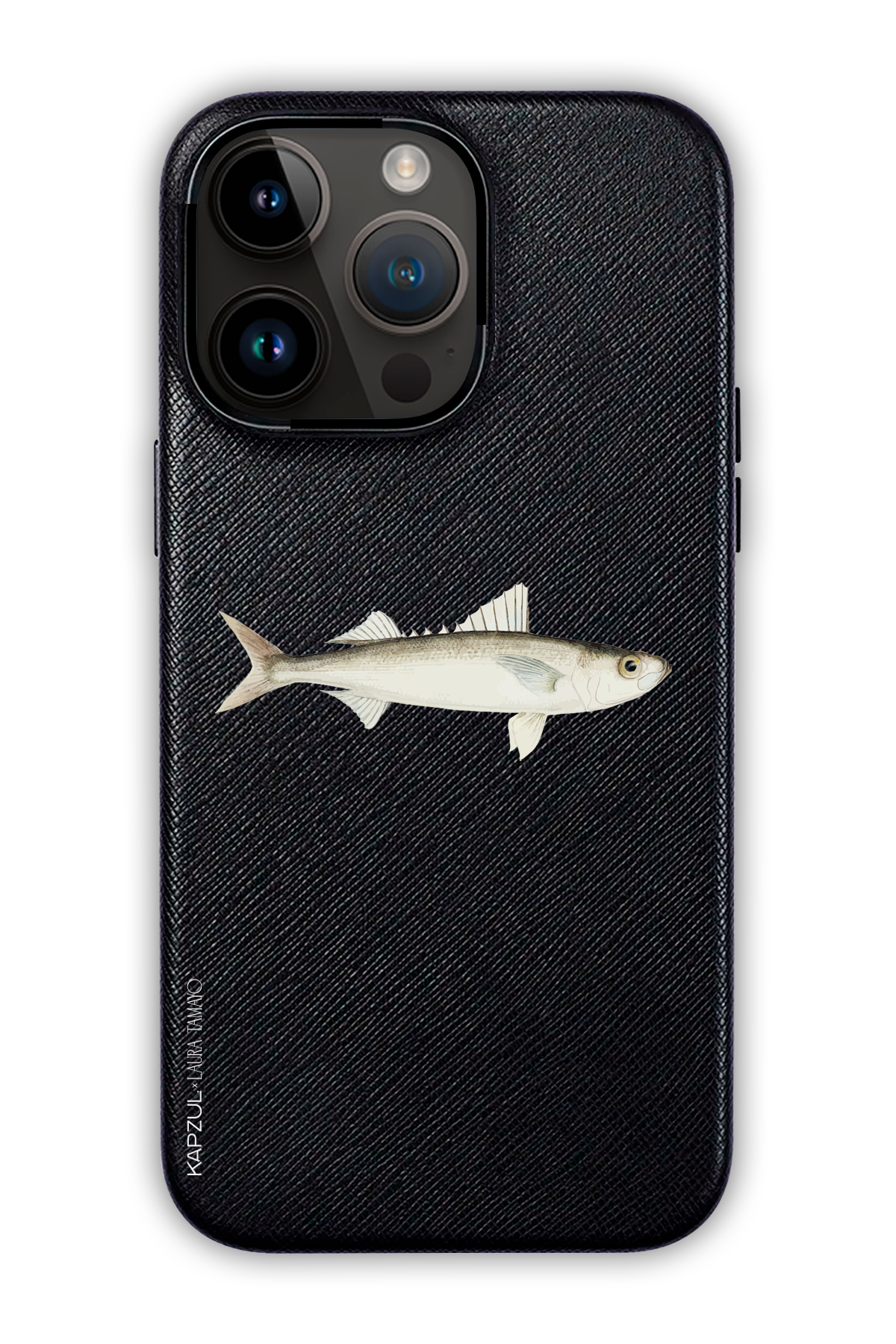 Black - Simple Design – Fish Case - iPhone 14 Pro - Leather Case