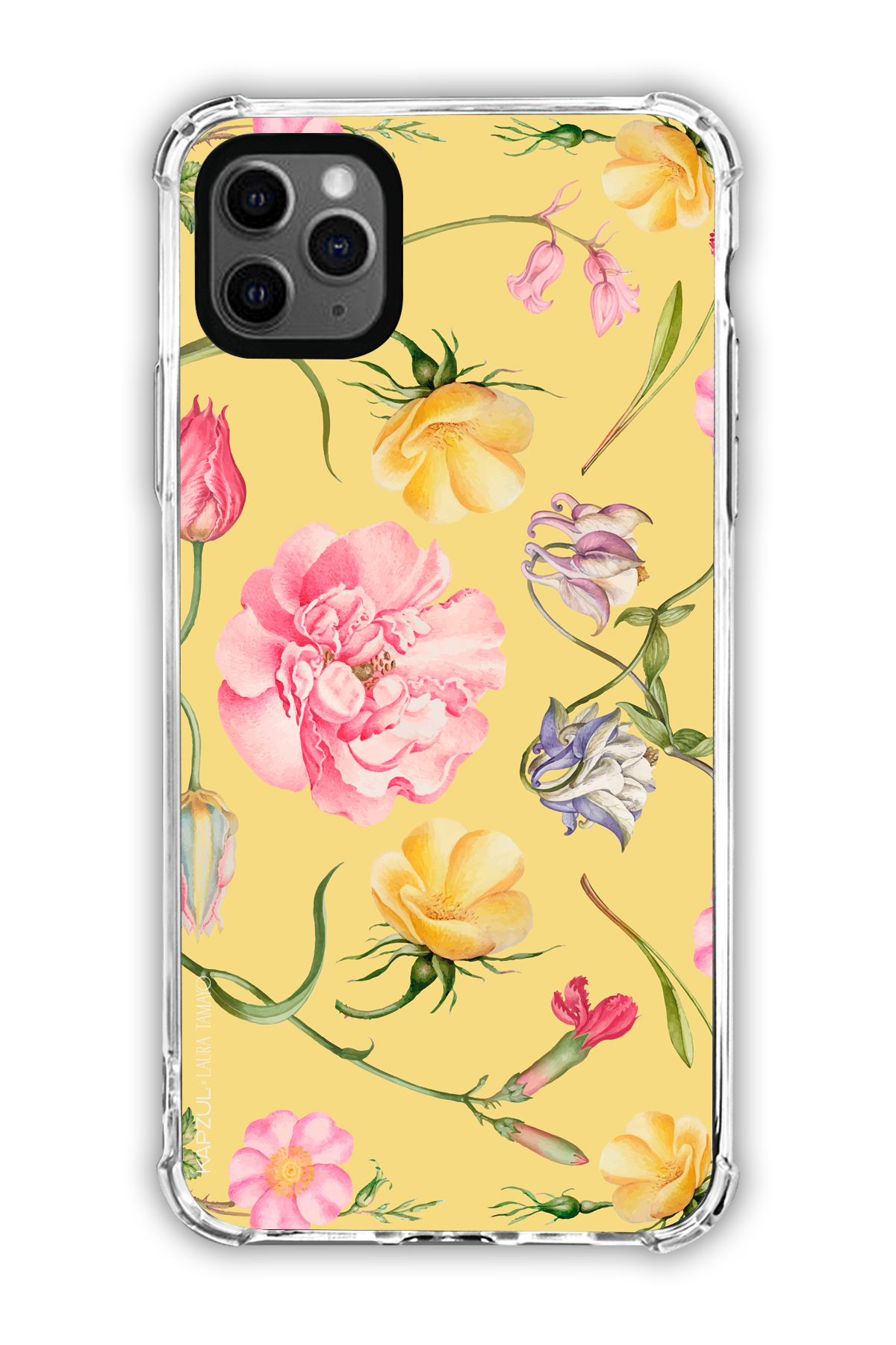 Yellow - Full Design – Flower Case - iPhone 11 Pro Max - Transparent Case