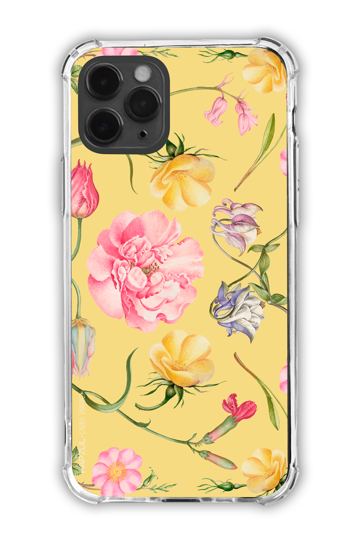Yellow - Full Design – Flower Case - iPhone 11 Pro - Transparent Case
