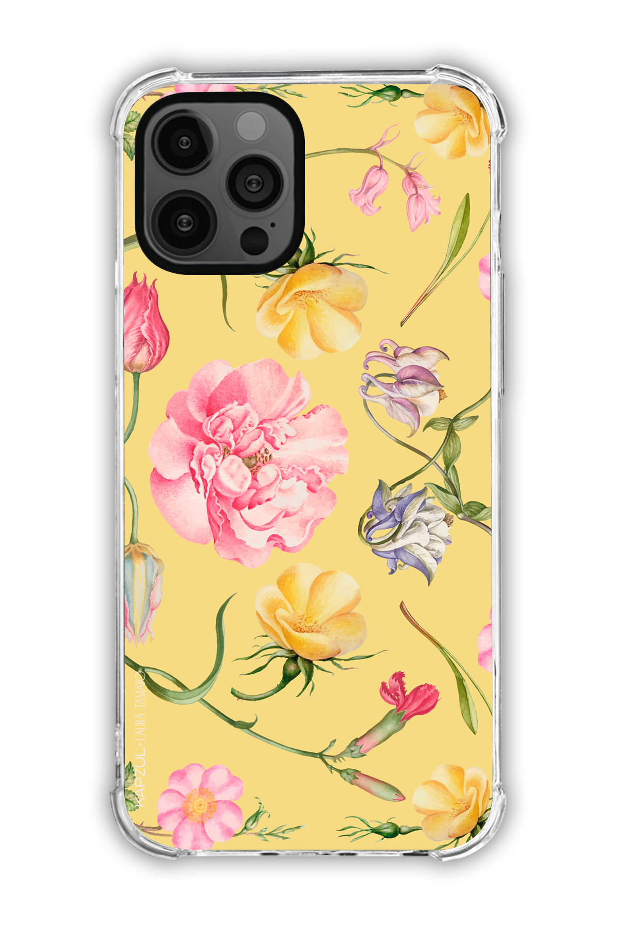 Yellow - Full Design – Flower Case - iPhone 12 Pro Max - Transparent Case