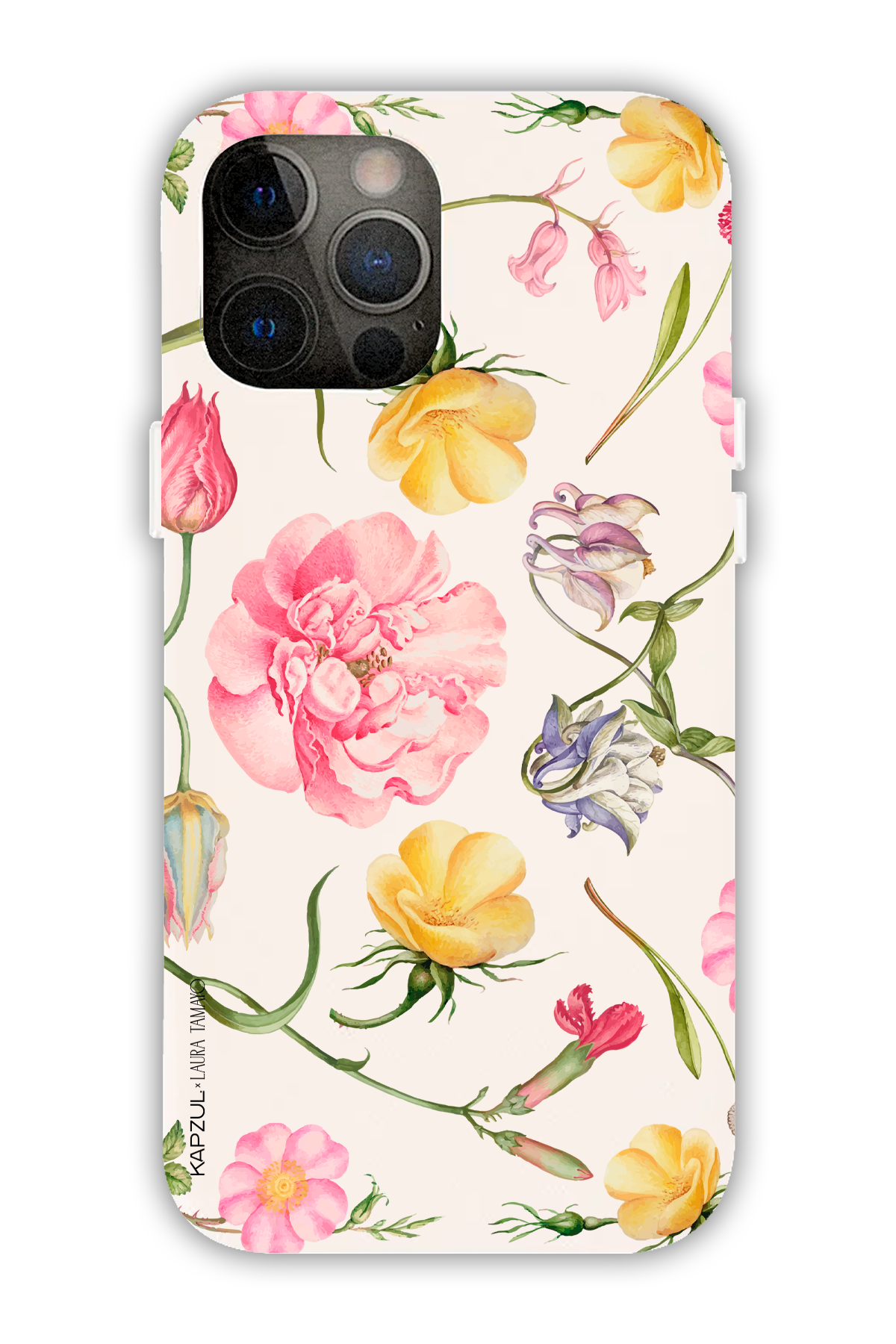 White - Full Design – Flower Case - iPhone 12 Pro Max- Leather Case