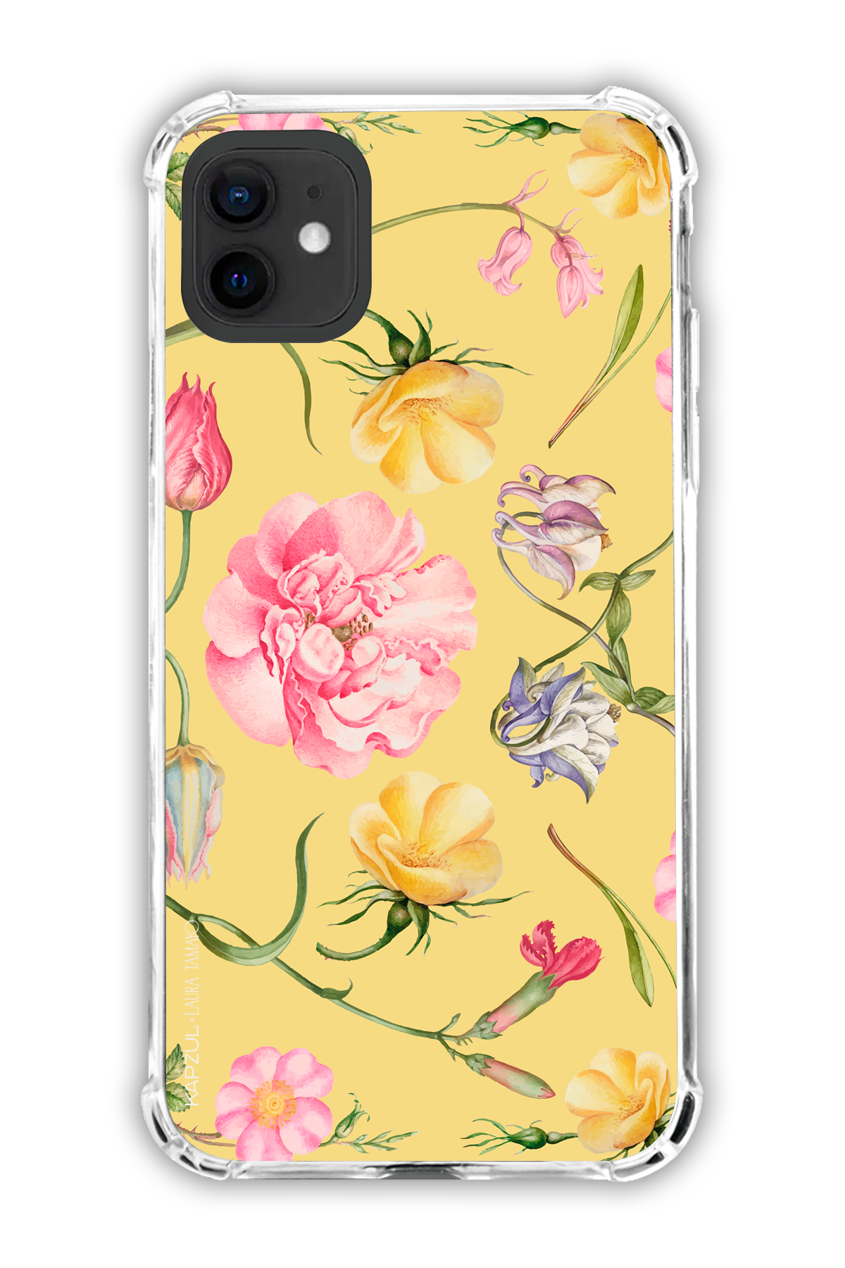 Yellow - Full Design – Flower Case - iPhone 12 - Transparent Case