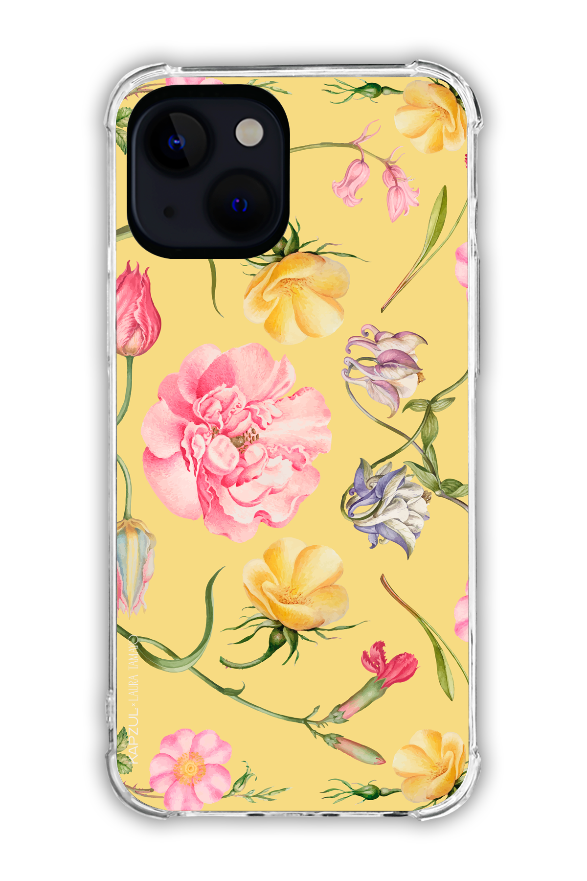 Yellow - Full Design – Flower Case - iPhone 13 - Transparent Case