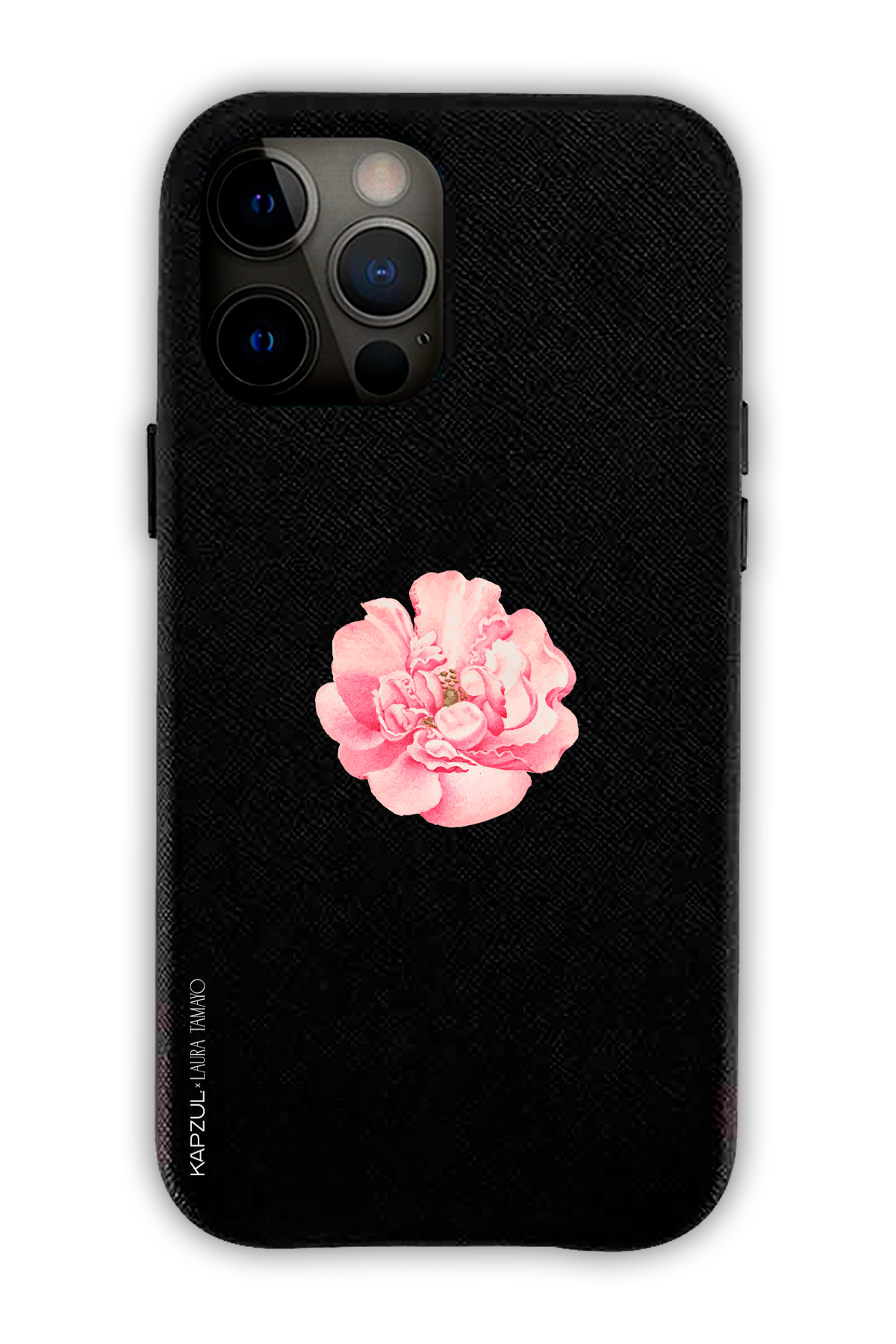 Black - Simple Design – Flower Case - iPhone 12 Pro Max- Leather Case