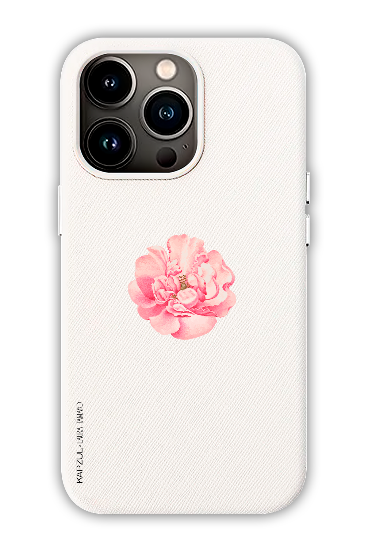 White - Simple Design – Flower Case - iPhone 13 Pro Max - Leather Case