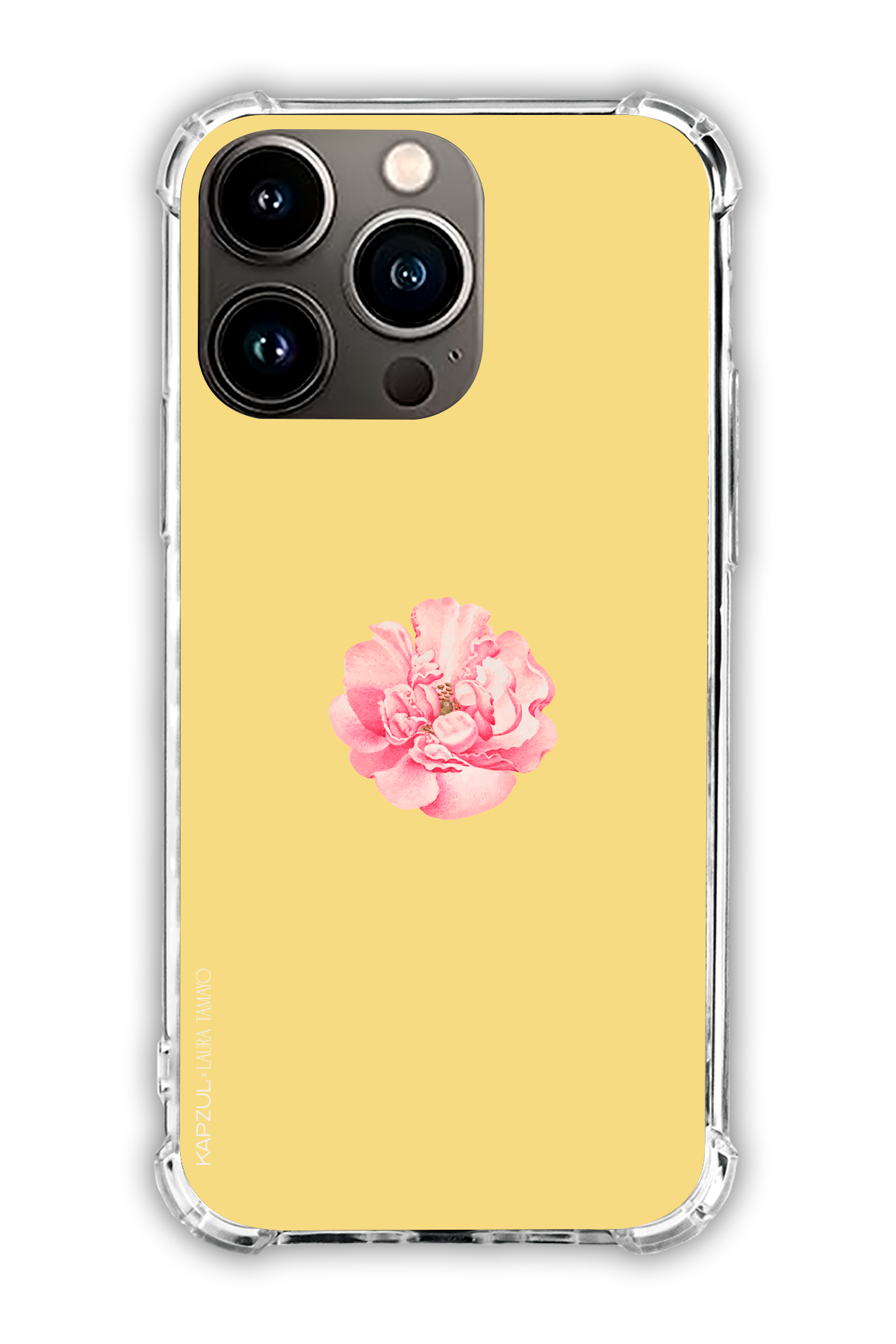 Yellow - Simple Design – Flower Case - iPhone 13 Pro- Transparent Case