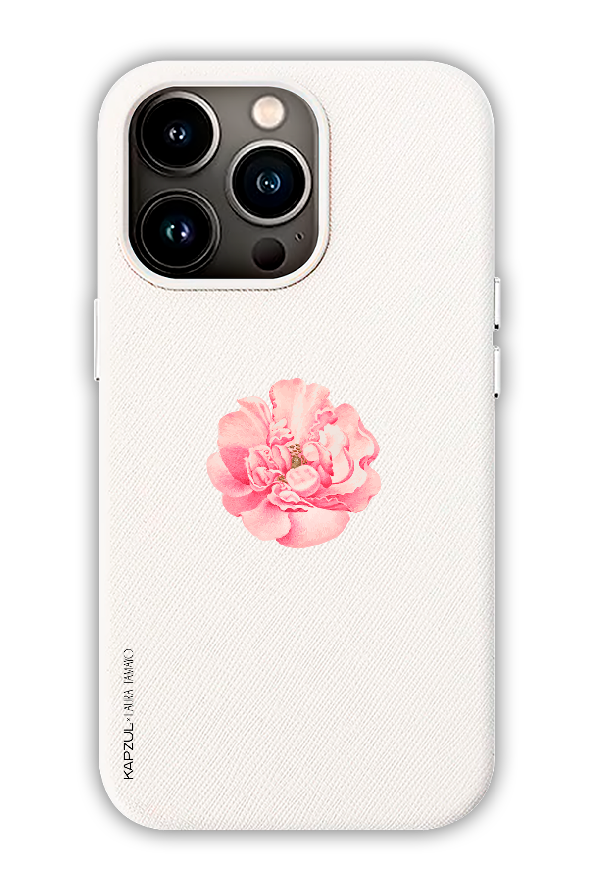 White - Simple Design – Flower Case - iPhone 13 Pro - Leather Case