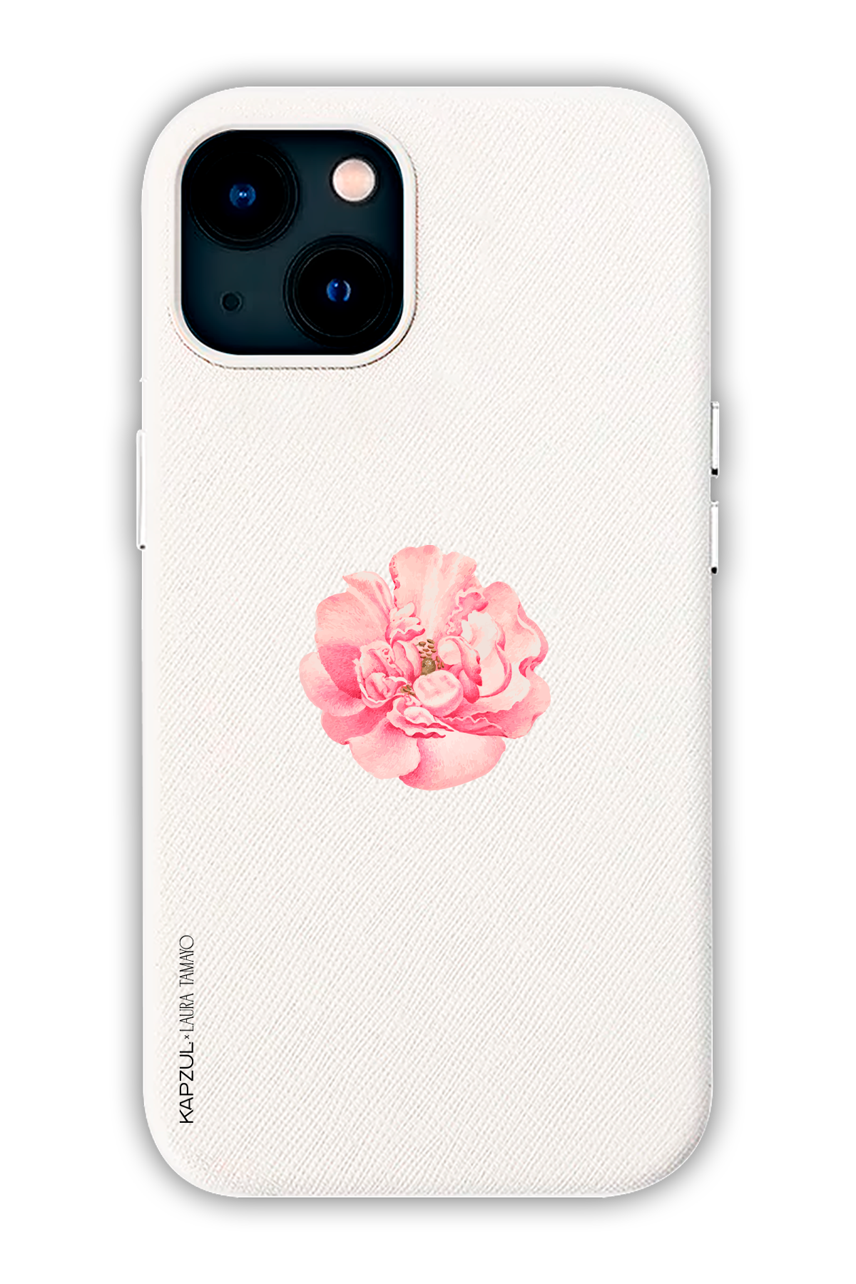 White - Simple Design – Flower Case - iPhone 13 - Leather Case