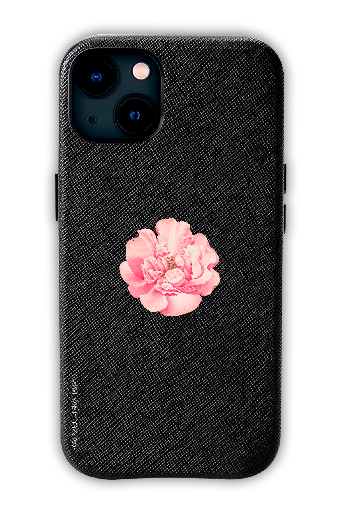Black - Simple Design – Flower Case - iPhone 13 - Leather Case