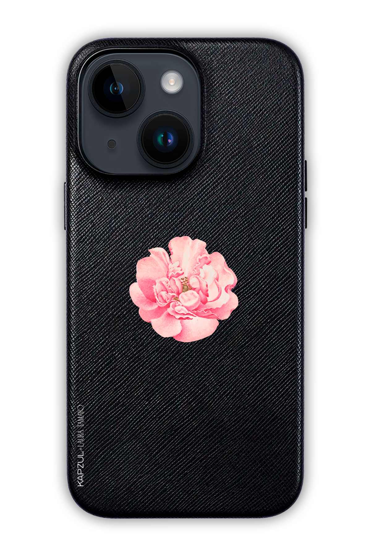 Black - Simple Design – Flower Case - iPhone 14 Max - Leather Case