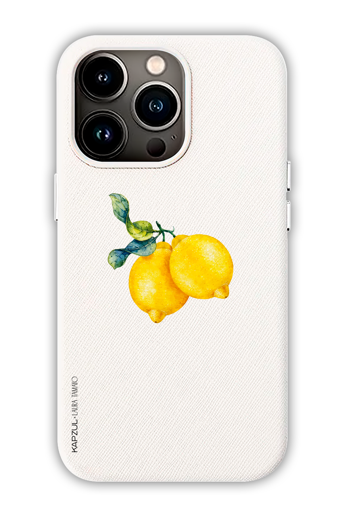 White - Simple Design – Lemons Case - iPhone 13 Pro Max - Leather Case