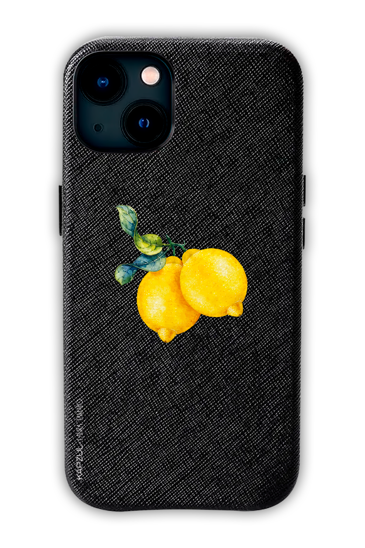Black - Simple Design – Lemons Case - iPhone 13 - Leather Case