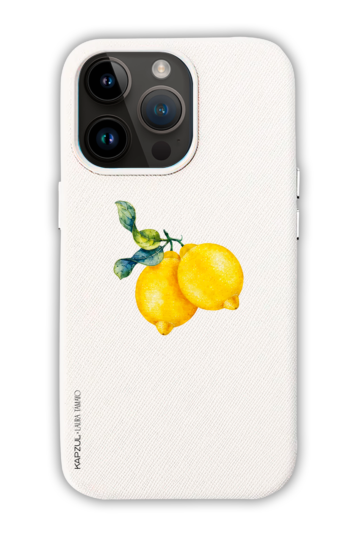 White - Simple Design – Lemons Case - iPhone 14 Pro Max - Leather Case