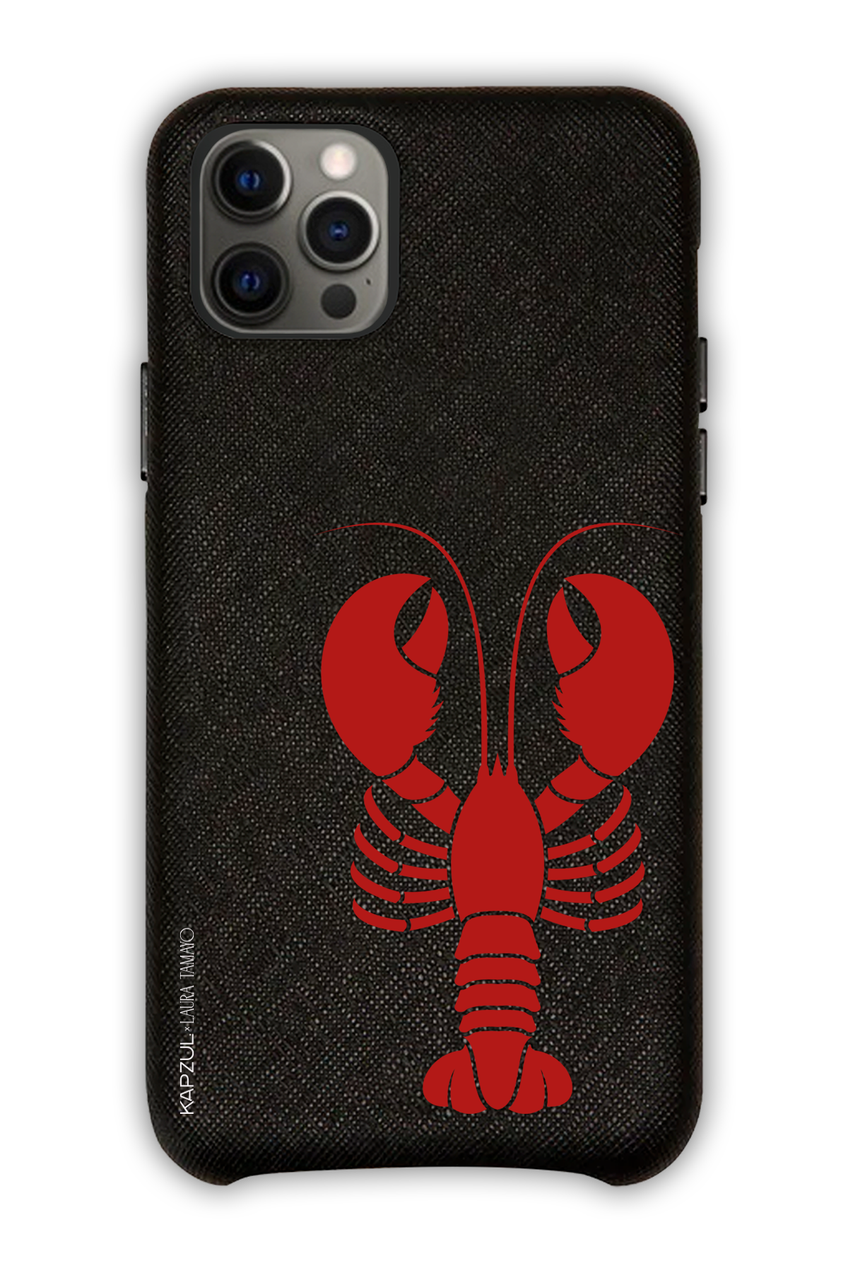 Black - Simple Design – Lobster Case - iPhone 12 Pro - Leather Case