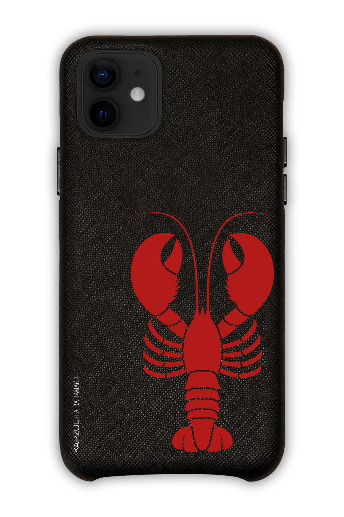 Black - Simple Design – Lobster Case - iPhone 12 - Leather Case