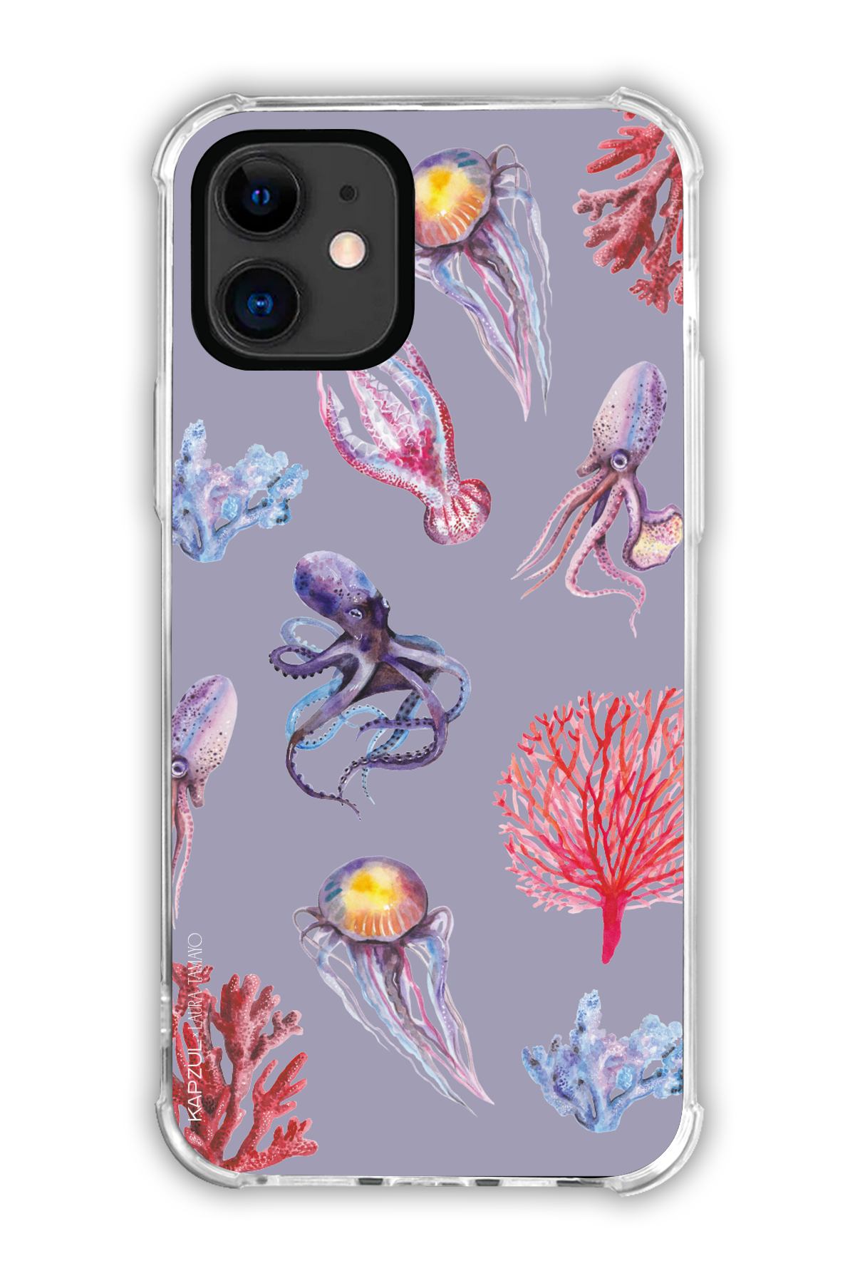 Purple - Full Design – Marine Life Case - iPhone 11 - Transparent Case