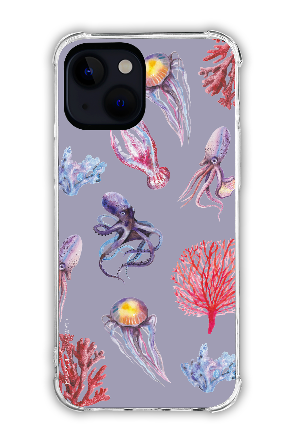 Purple - Full Design – Marine Life Case - iPhone 15 - Transparent Case