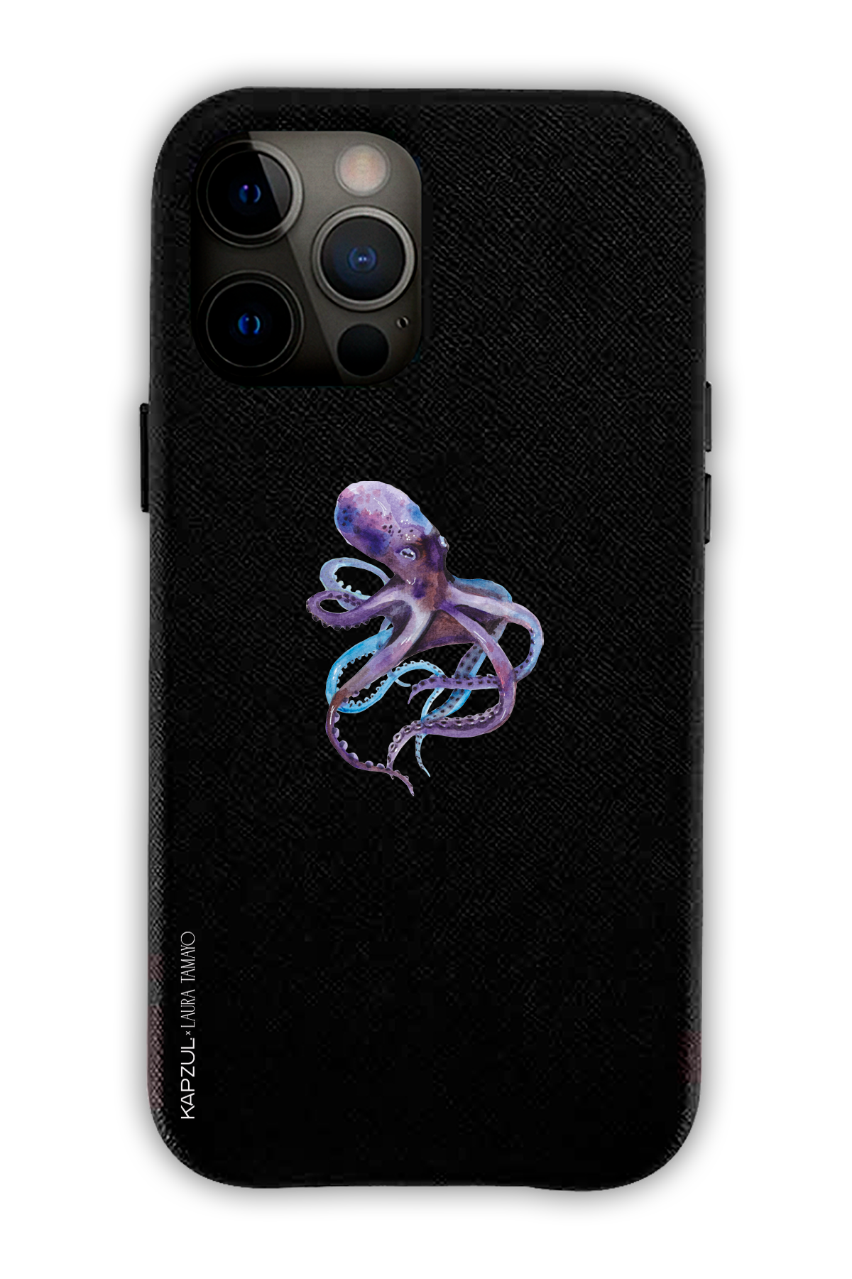Black - Simple Design – Marine Life Case - iPhone 12 Pro Max - Leather Case