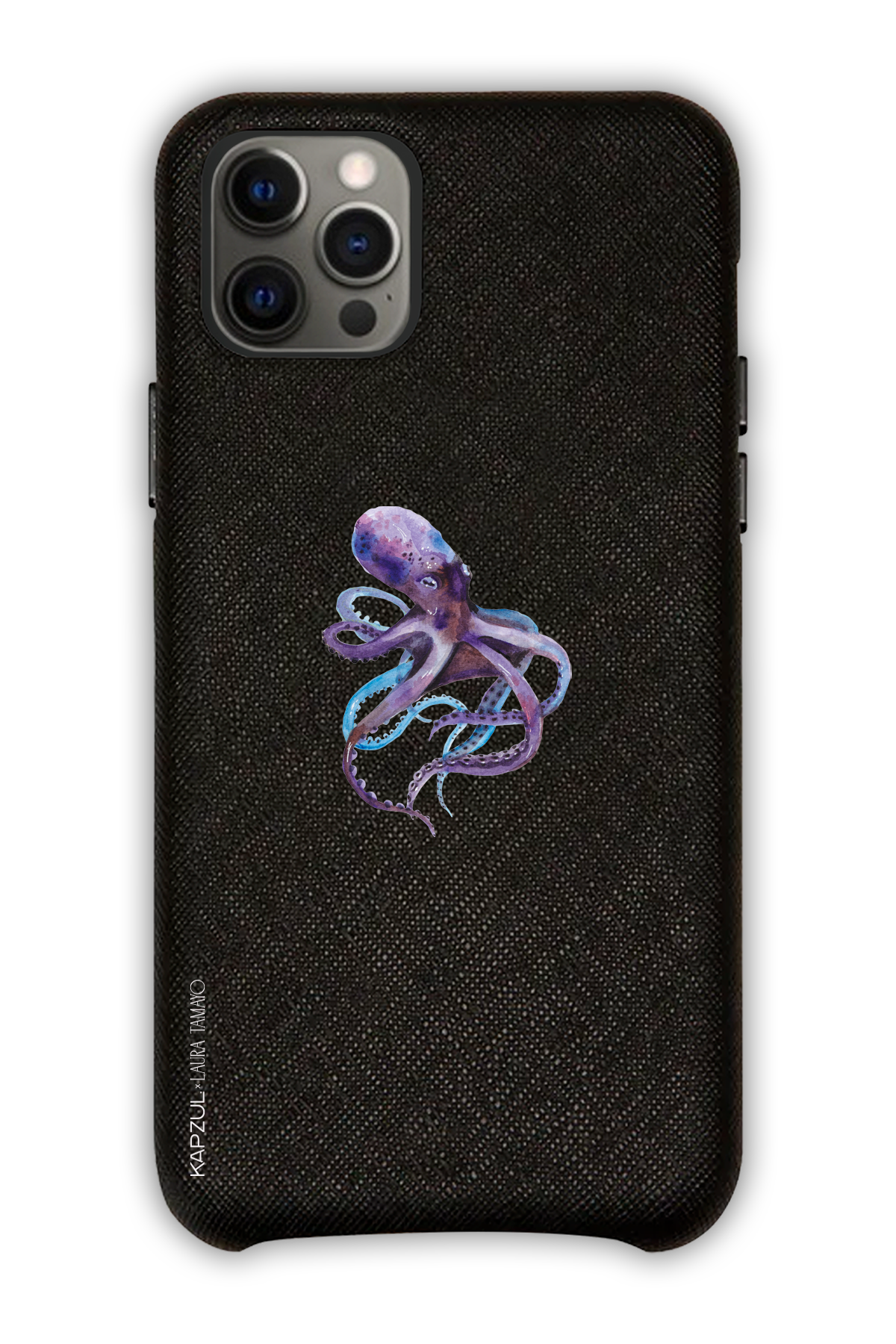 Black - Simple Design – Marine Life Case - iPhone 12 Pro - Leather Case