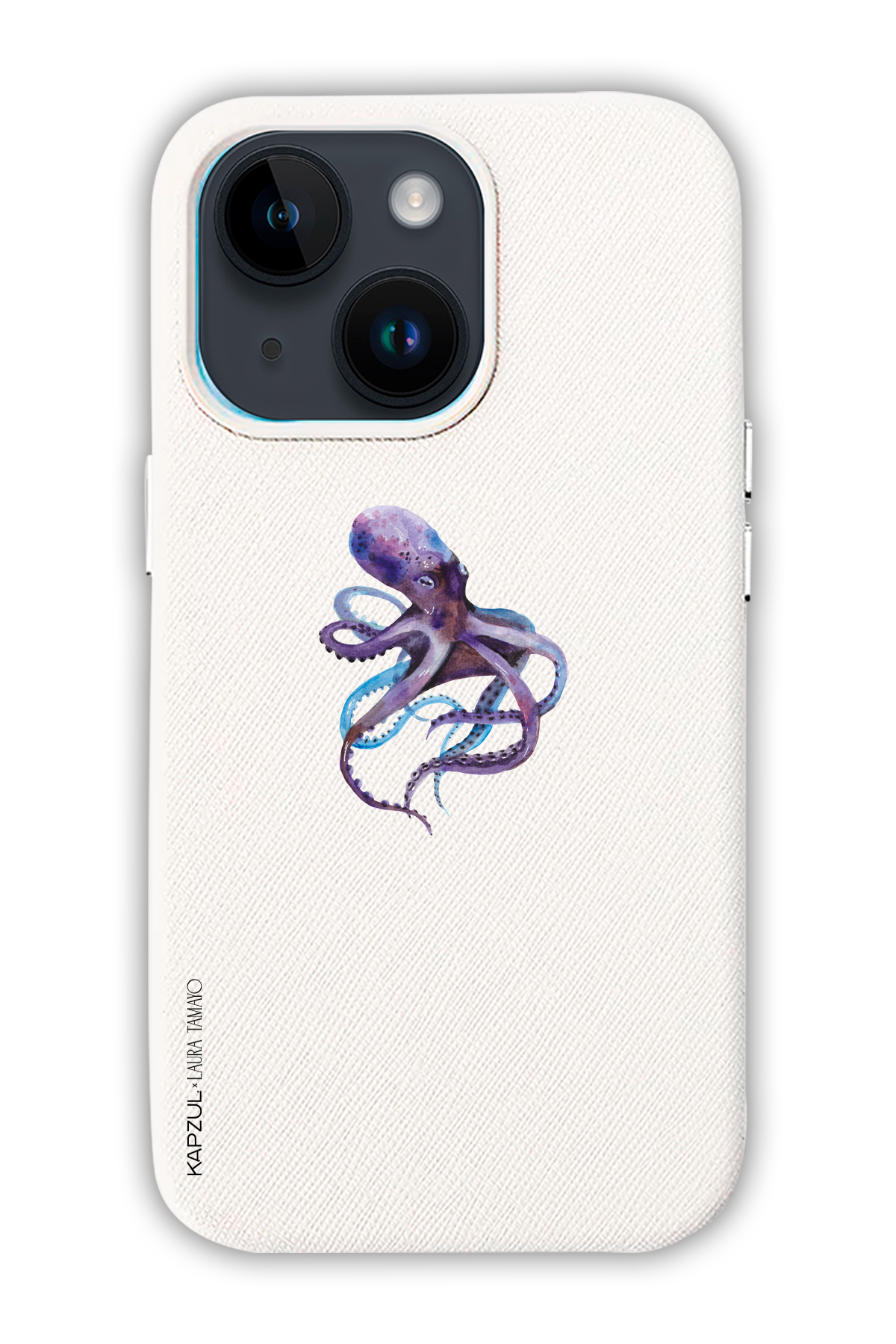 White - Simple Design – Marine Life Case - iPhone 14 Max - Leather Case