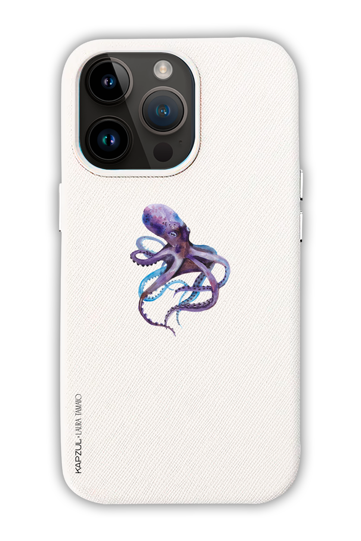 White - Simple Design – Marine Life Case - iPhone 14 Pro Max - Leather Case