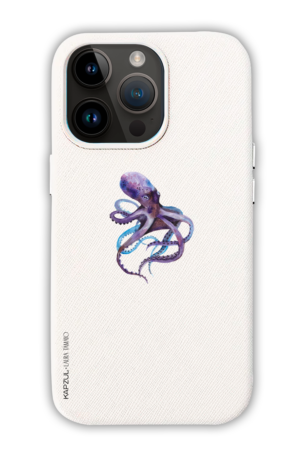 White - Simple Design – Marine Life Case - iPhone 14 Pro - Leather Case