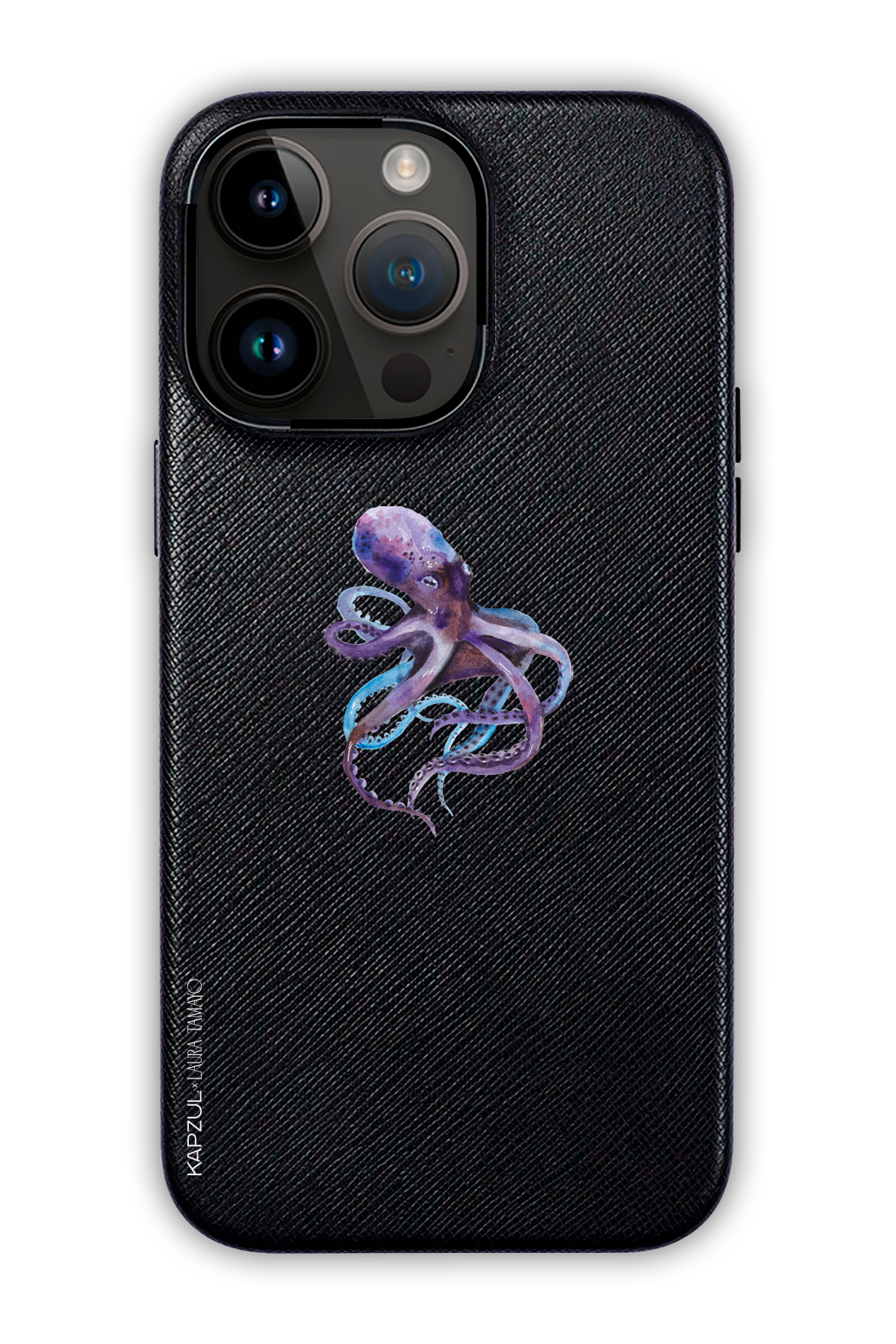 Black - Simple Design – Marine Life Case - iPhone 14 Pro - Leather Case