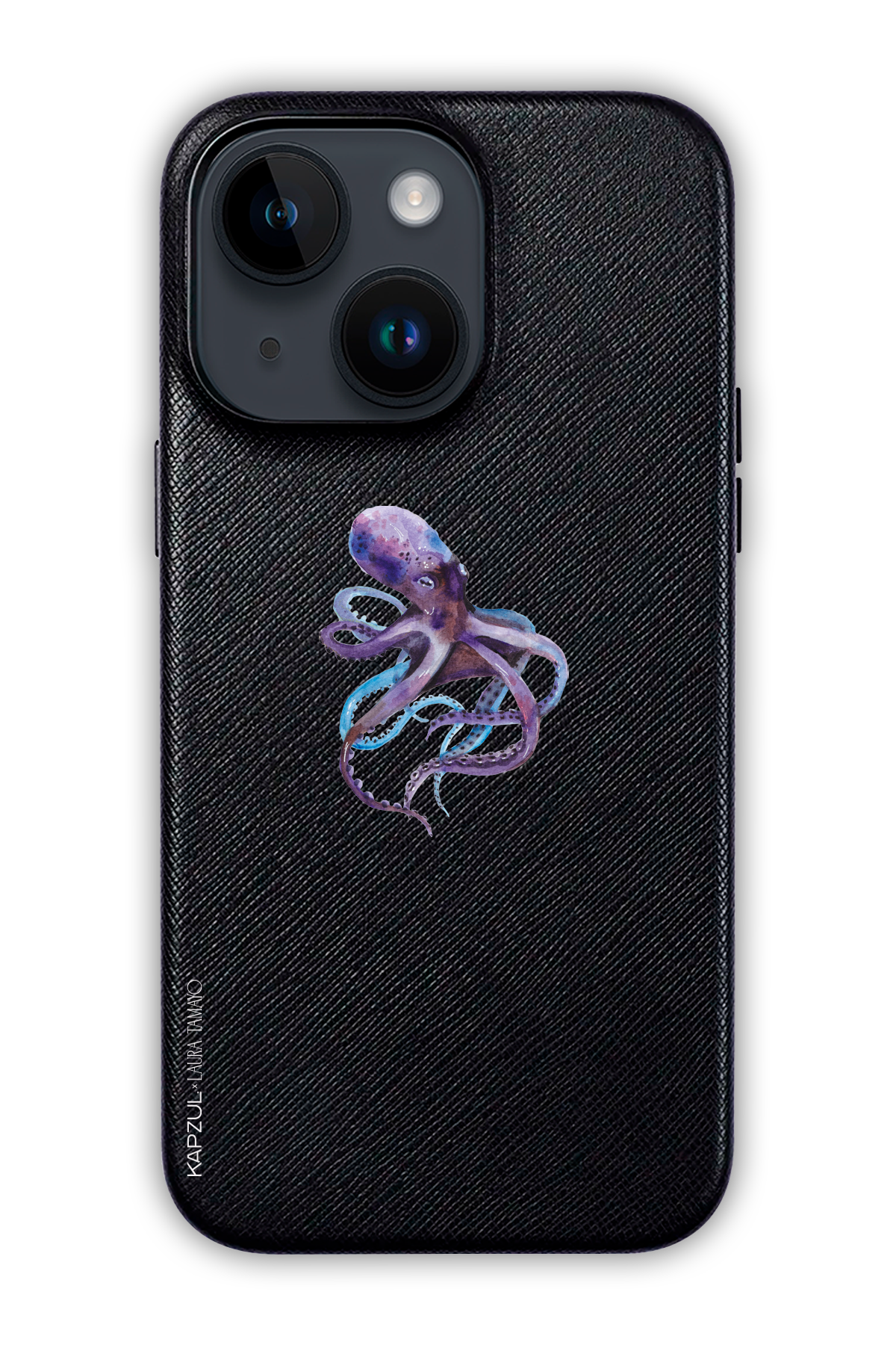 Black - Simple Design – Marine Life Case - iPhone 14 - Leather Case