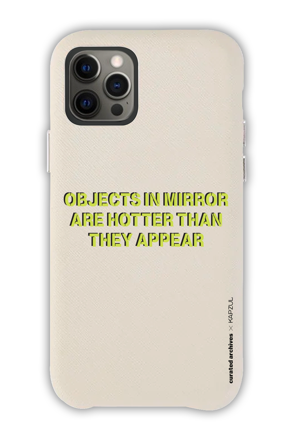 Objects in Mirror - Curated Archives X KAPZUL Phrase - iPhone 12 Pro - Leather Case