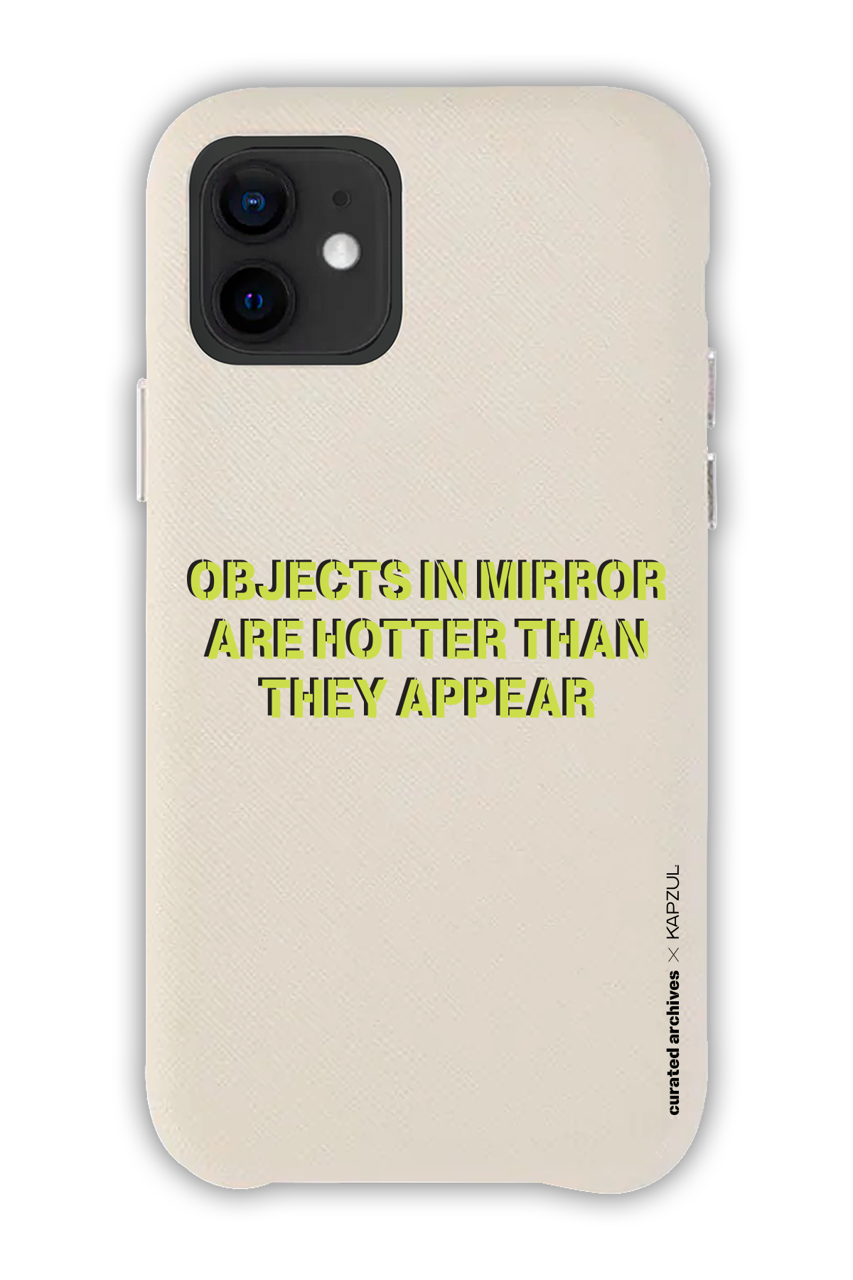 Objects in Mirror - Curated Archives X KAPZUL Phrase - iPhone 12 - Leather Case