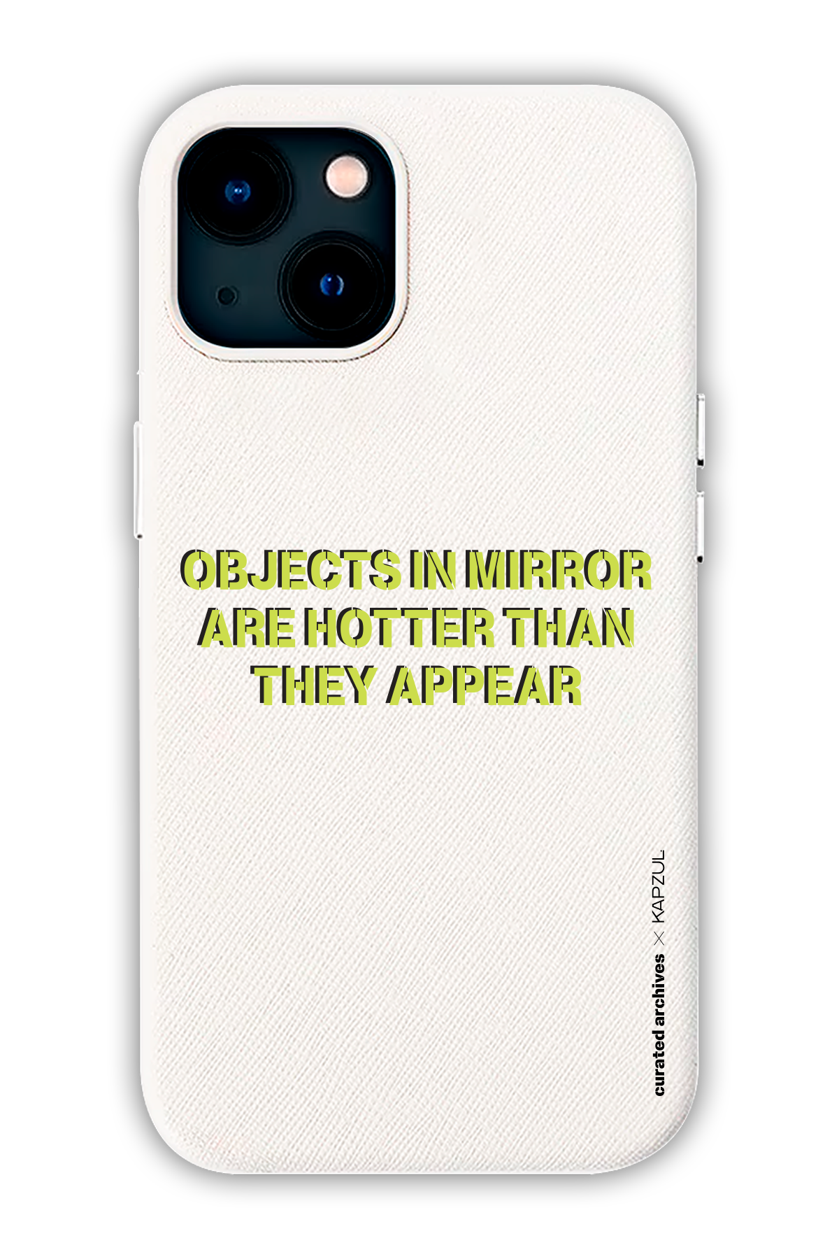 Objects in Mirror - Curated Archives X KAPZUL Phrase - iPhone 13 - Leather Case