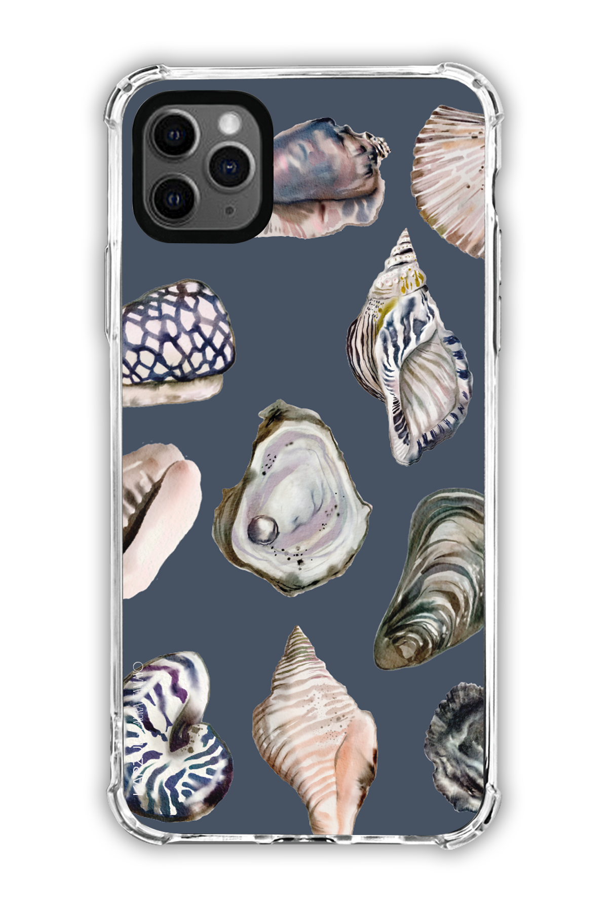 Black - Full Design – Oysters Case - iPhone 11 Pro Max - Transparent Case