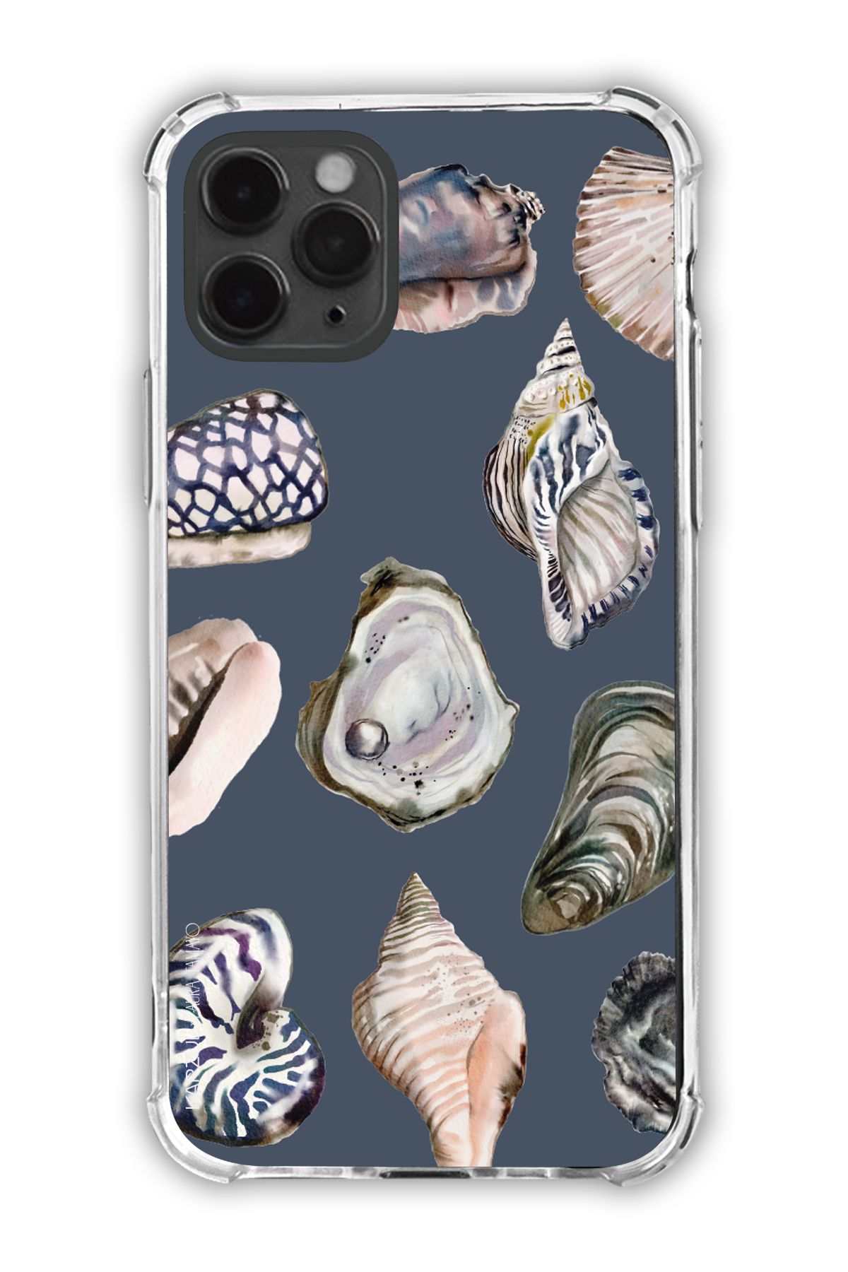 Black - Full Design – Oysters Case - iPhone 11 Pro - Transparent Case